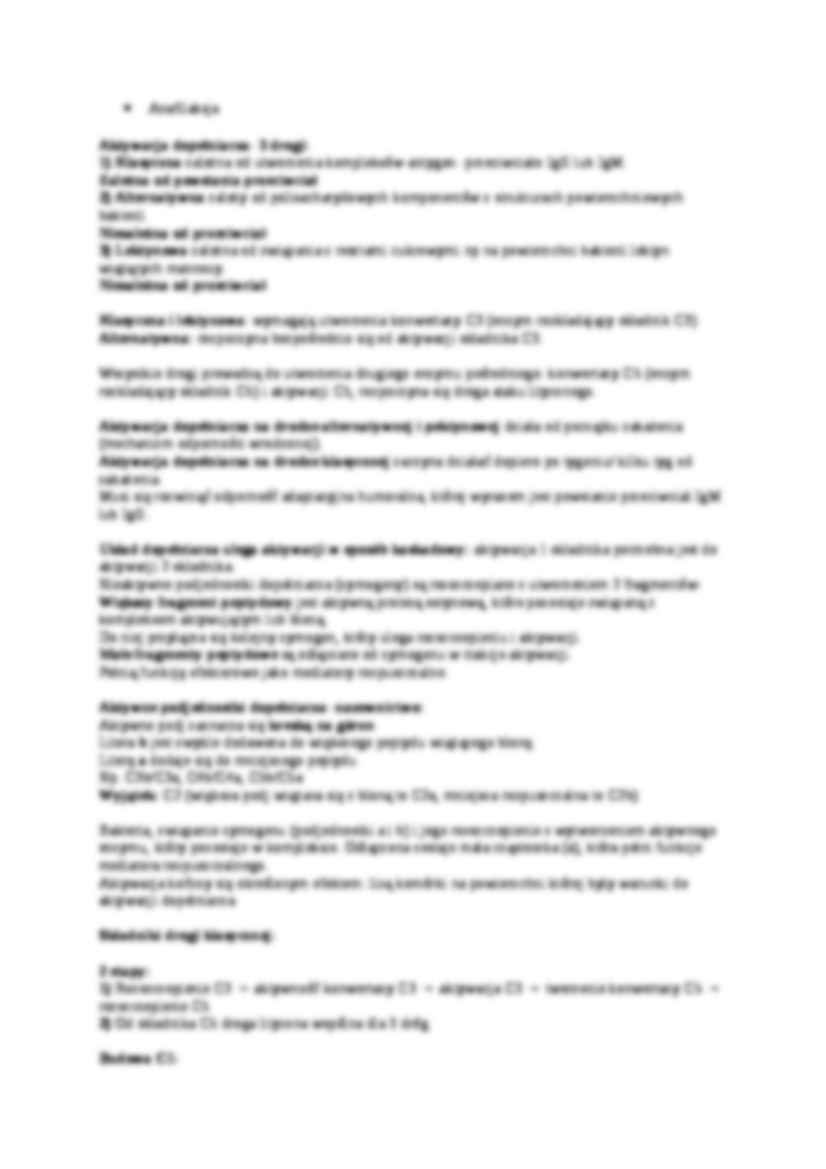 Immunologia, Dopełniacz (komplement) - omówienie - strona 2