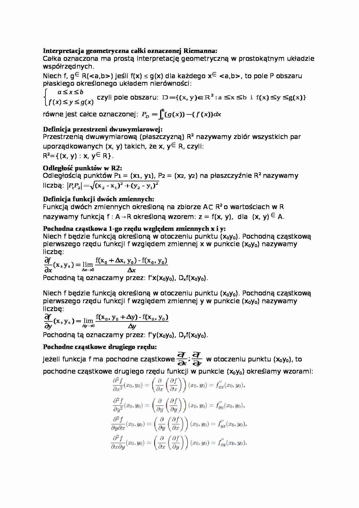 Interpretacja geometryczna całki oznaczonej Riemanna - omówienie - strona 1