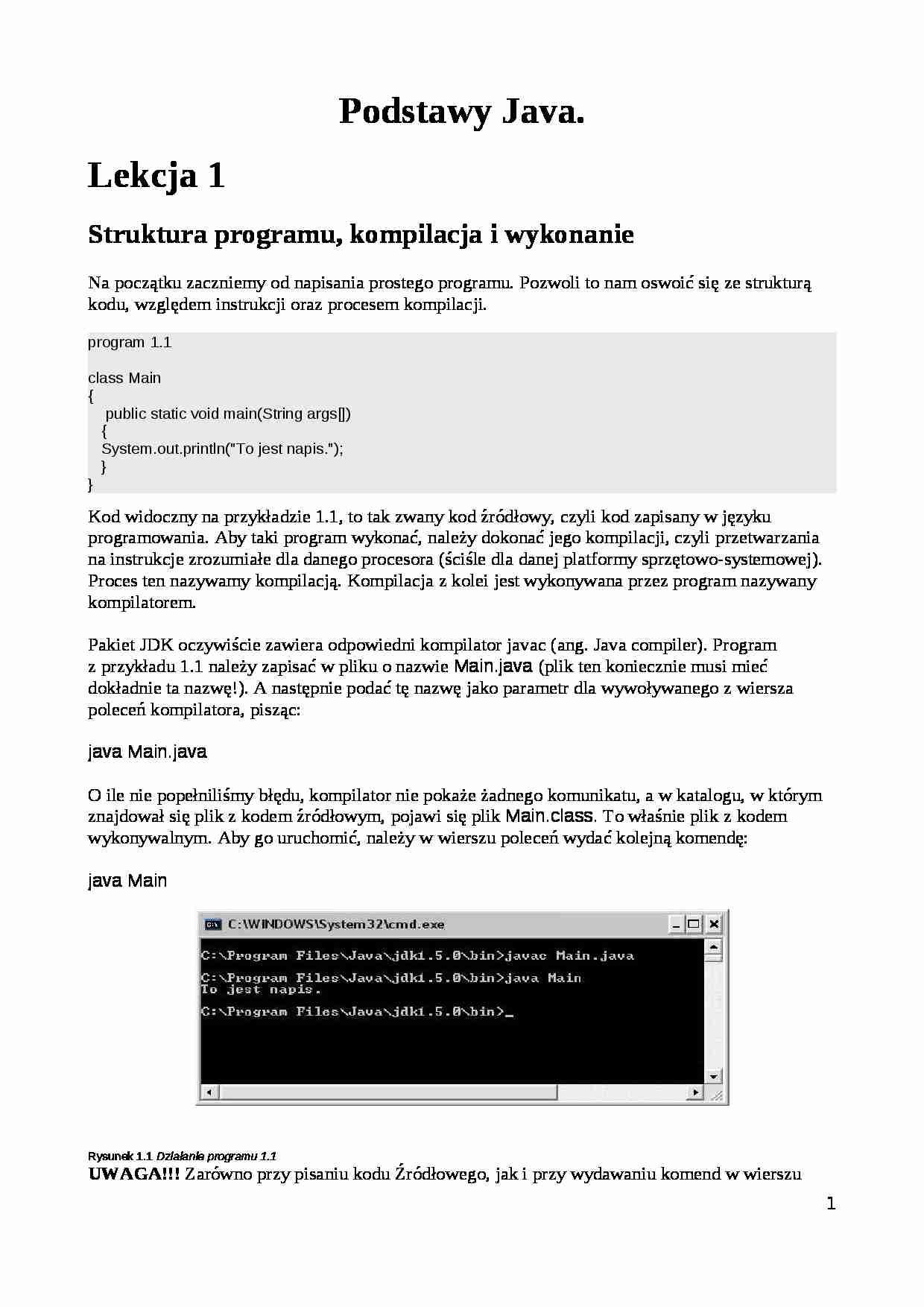 Podstawy programowani Java - strona 1