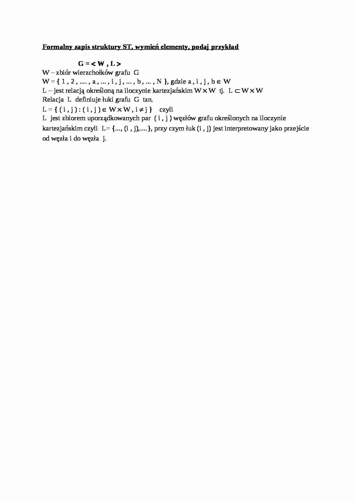 Formalny zapis struktury ST - strona 1