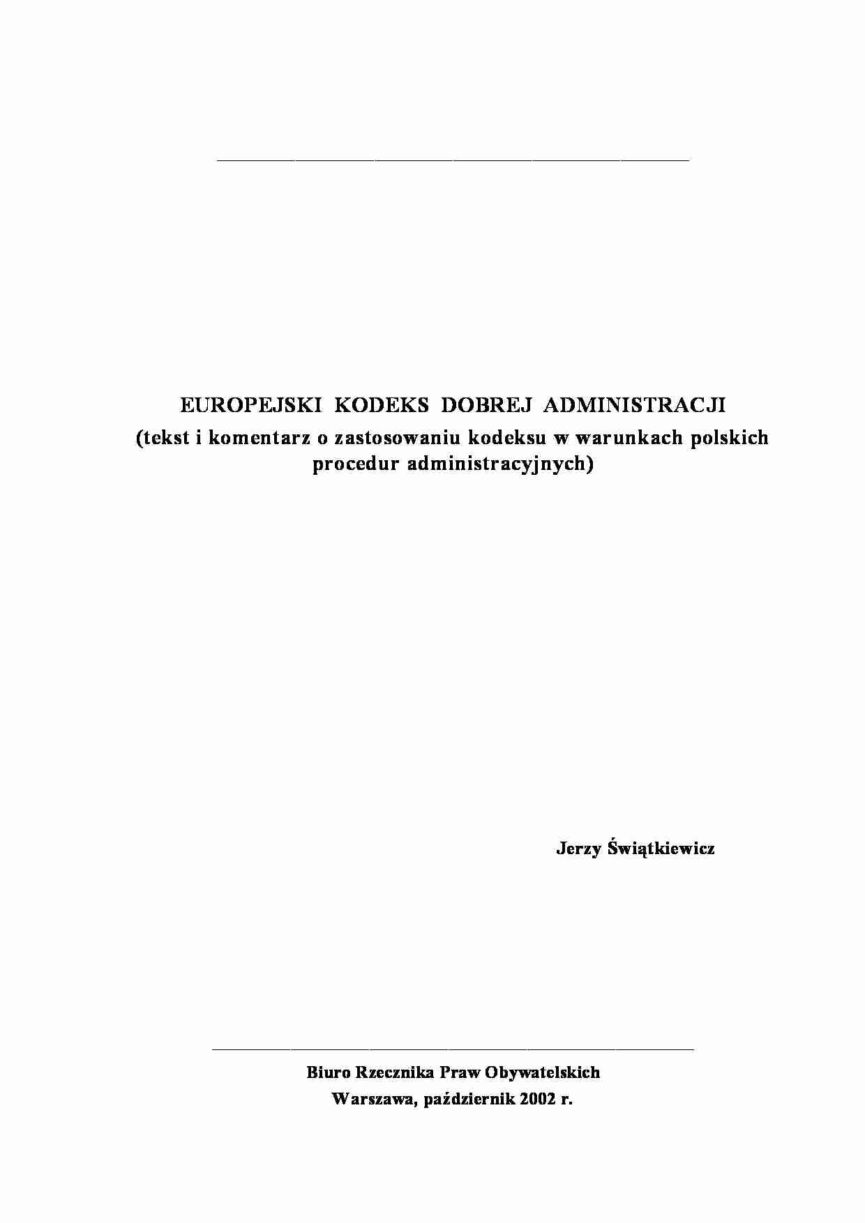 Wykład - europejski kodeks dobrej administracji - strona 1