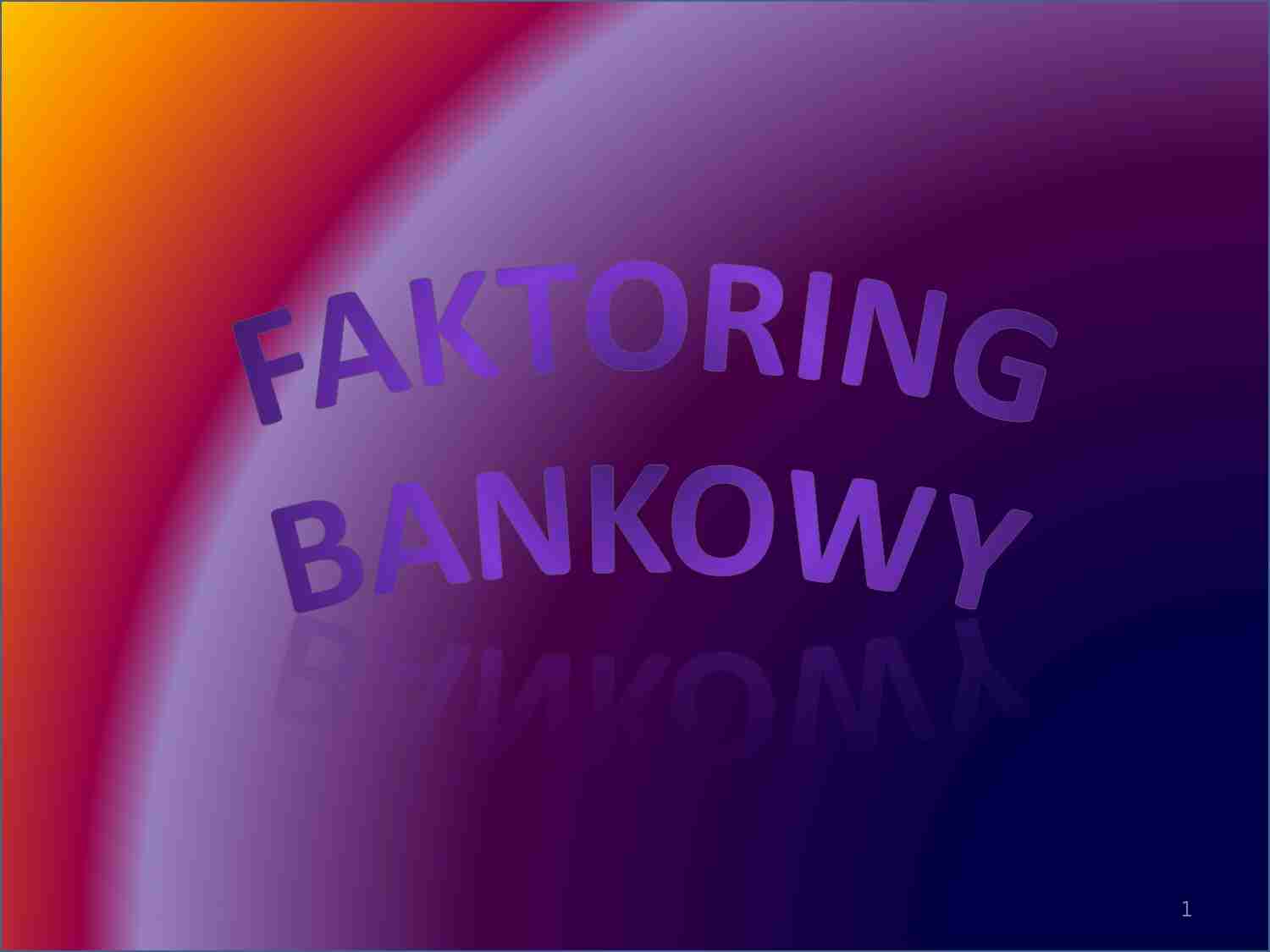 faktoring bankowy - strona 1