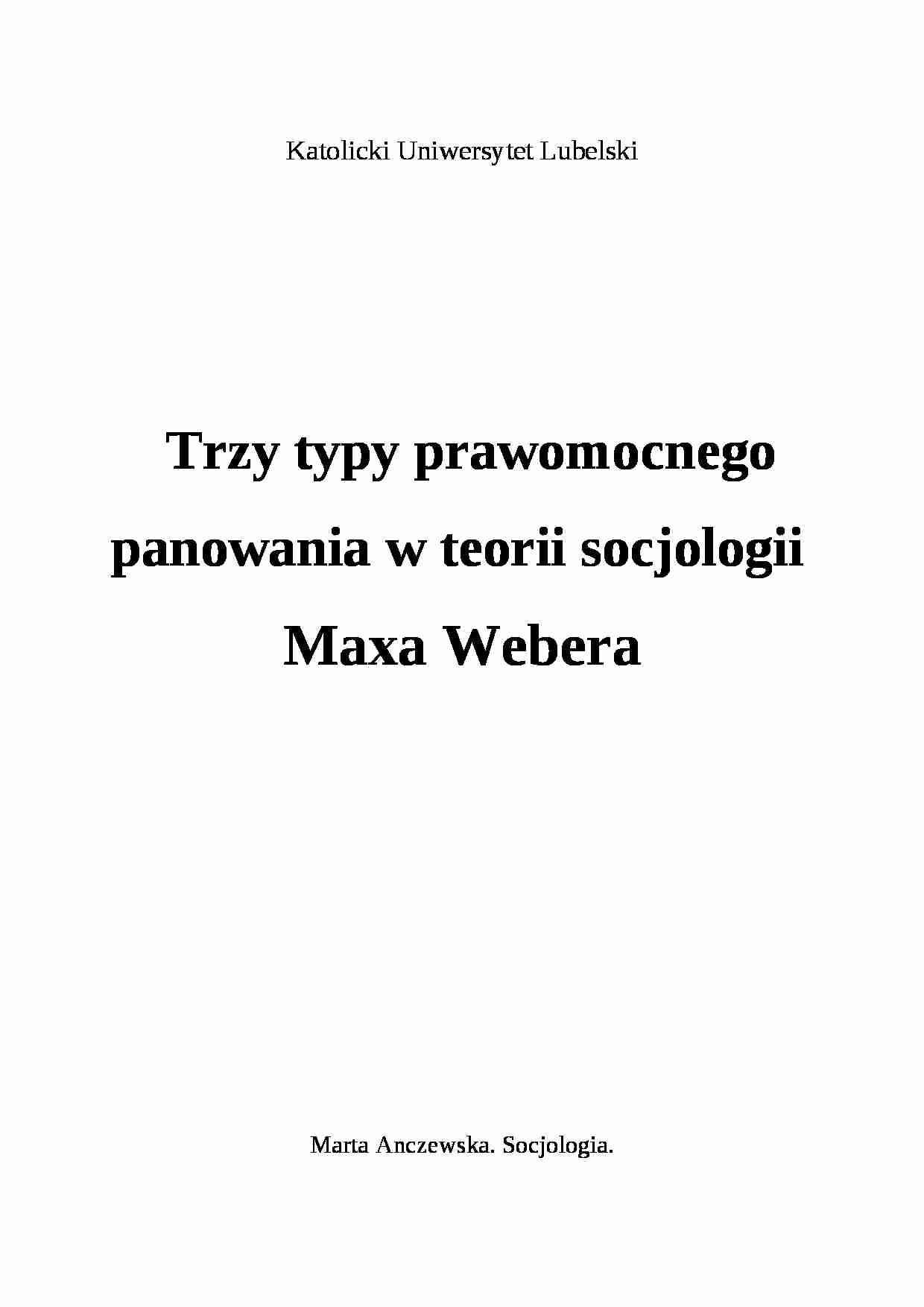 Wykład - Max Weber - strona 1