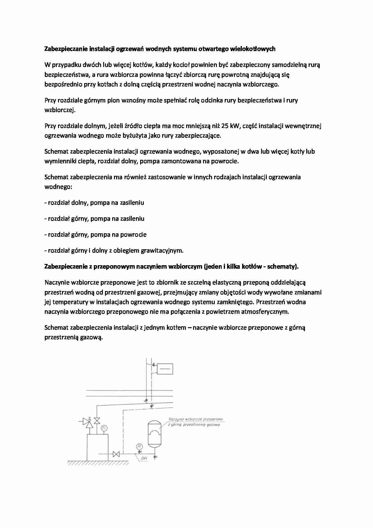 Zabezpieczanie instalacji ogrzewań wodnych-opracowanie - strona 1