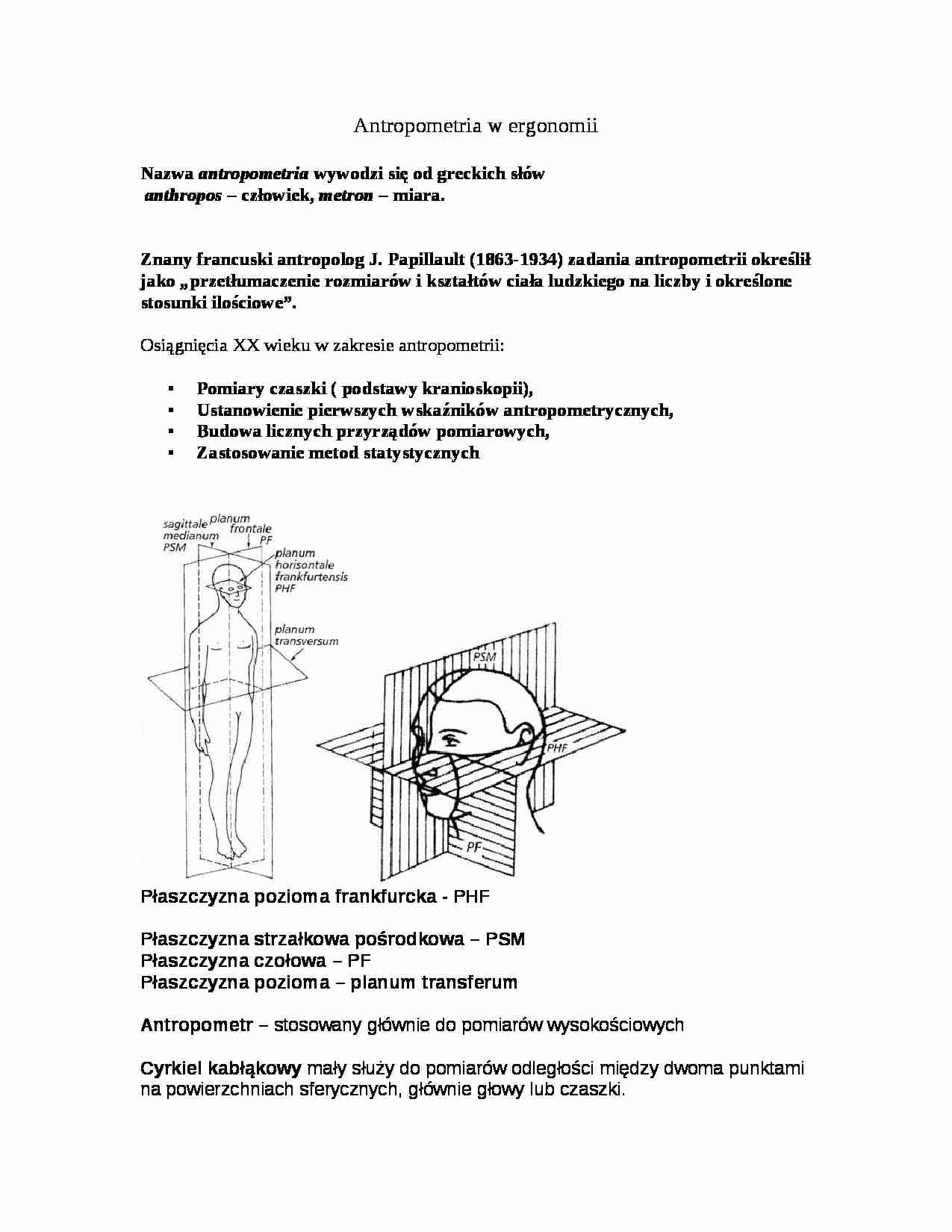 Antropometria w ergonomii-opracowanie - strona 1