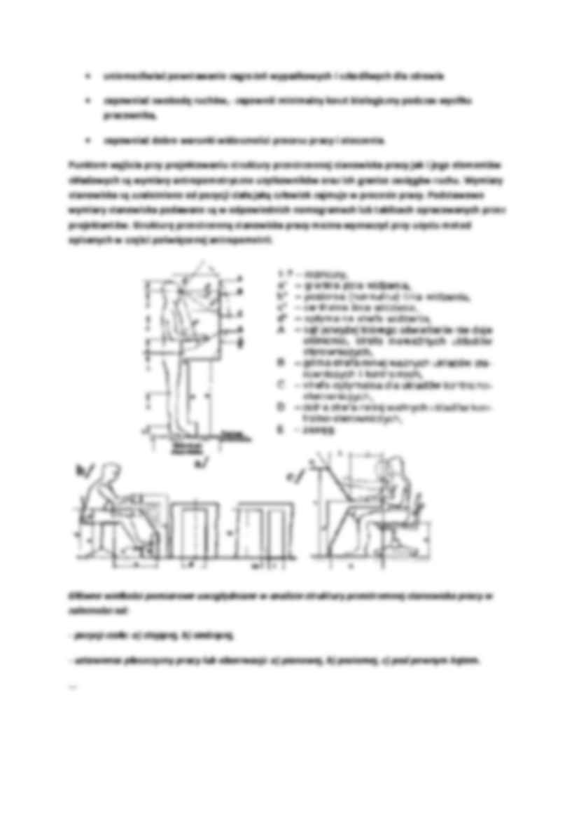 Parametry przestrzenne stanowiska pracy i jego elementów-opracowanie - strona 2