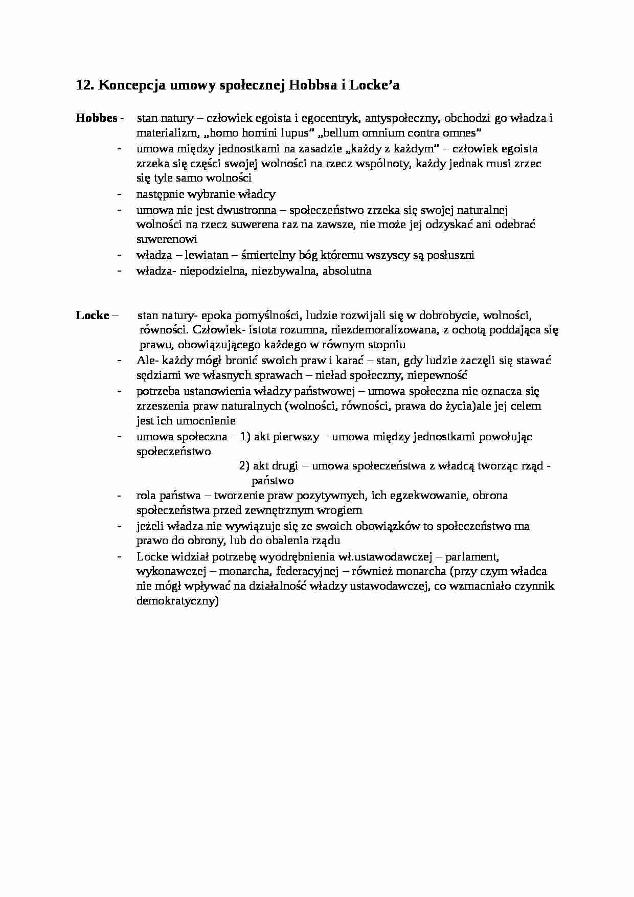 Umowa społeczna- opracowanie - strona 1