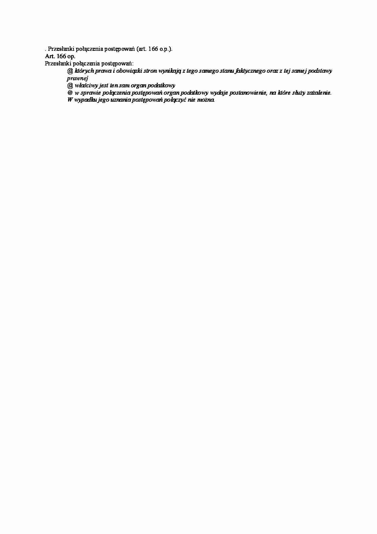Przesłanki połączenia postępowań- opracowanie - strona 1