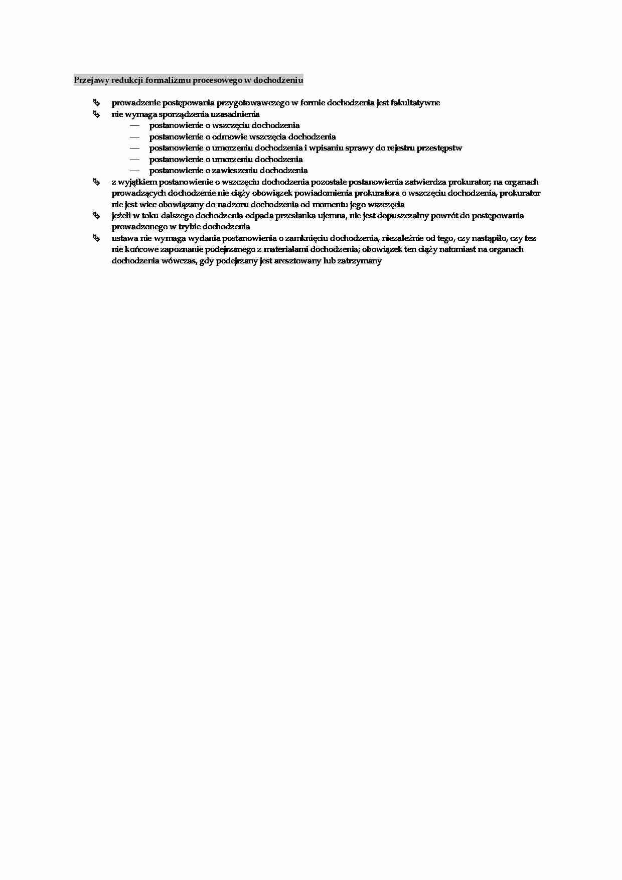 Przejawy redukcji formalizmu procesowego- opracowanie - strona 1