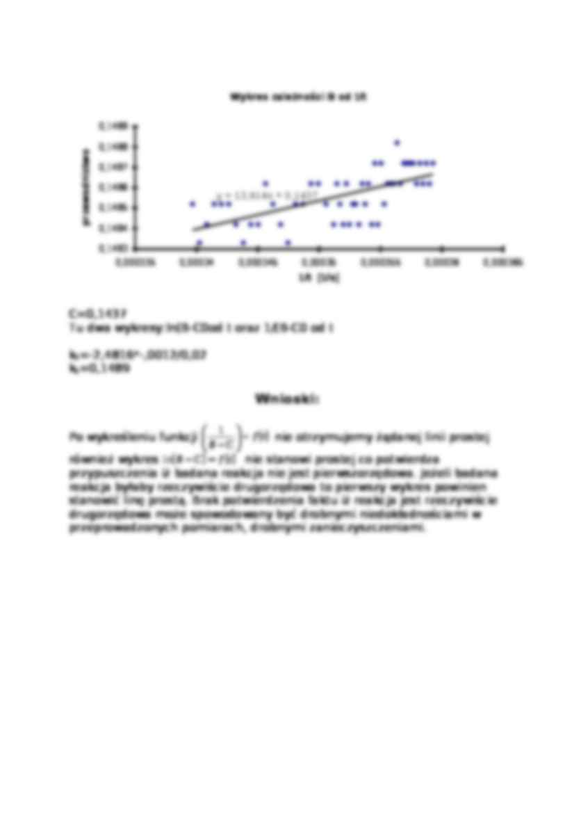 Wyznaczanie stałej szybkości reakcji zmydlania octanu etylu metodą konduktometryczną - omówienie - strona 2