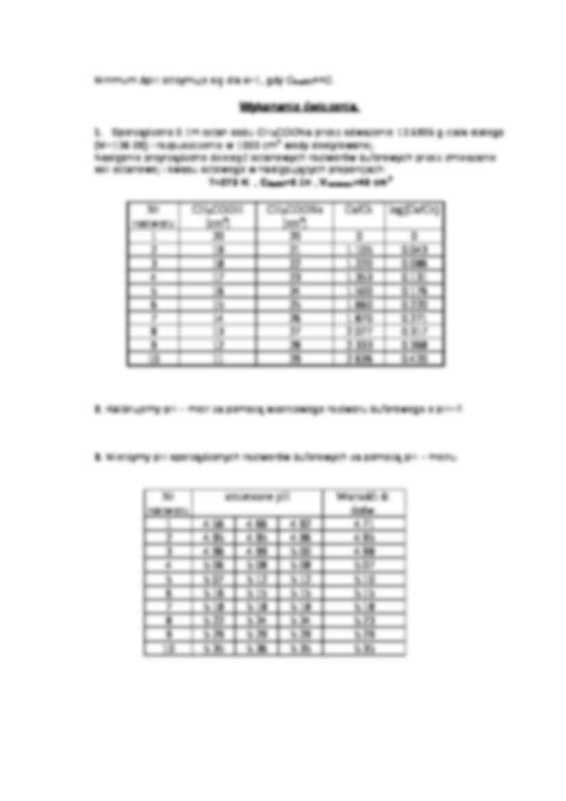 Równowagi pH w roztworach buforowych - ćwiczenia - Stała dysocjacji - strona 2