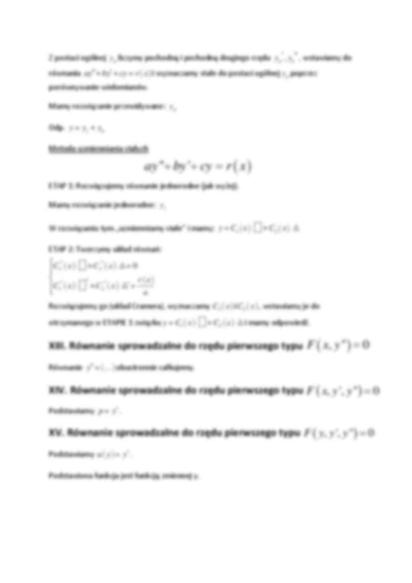 Równanie różniczkowe drugiego rzędu - wykład - strona 2