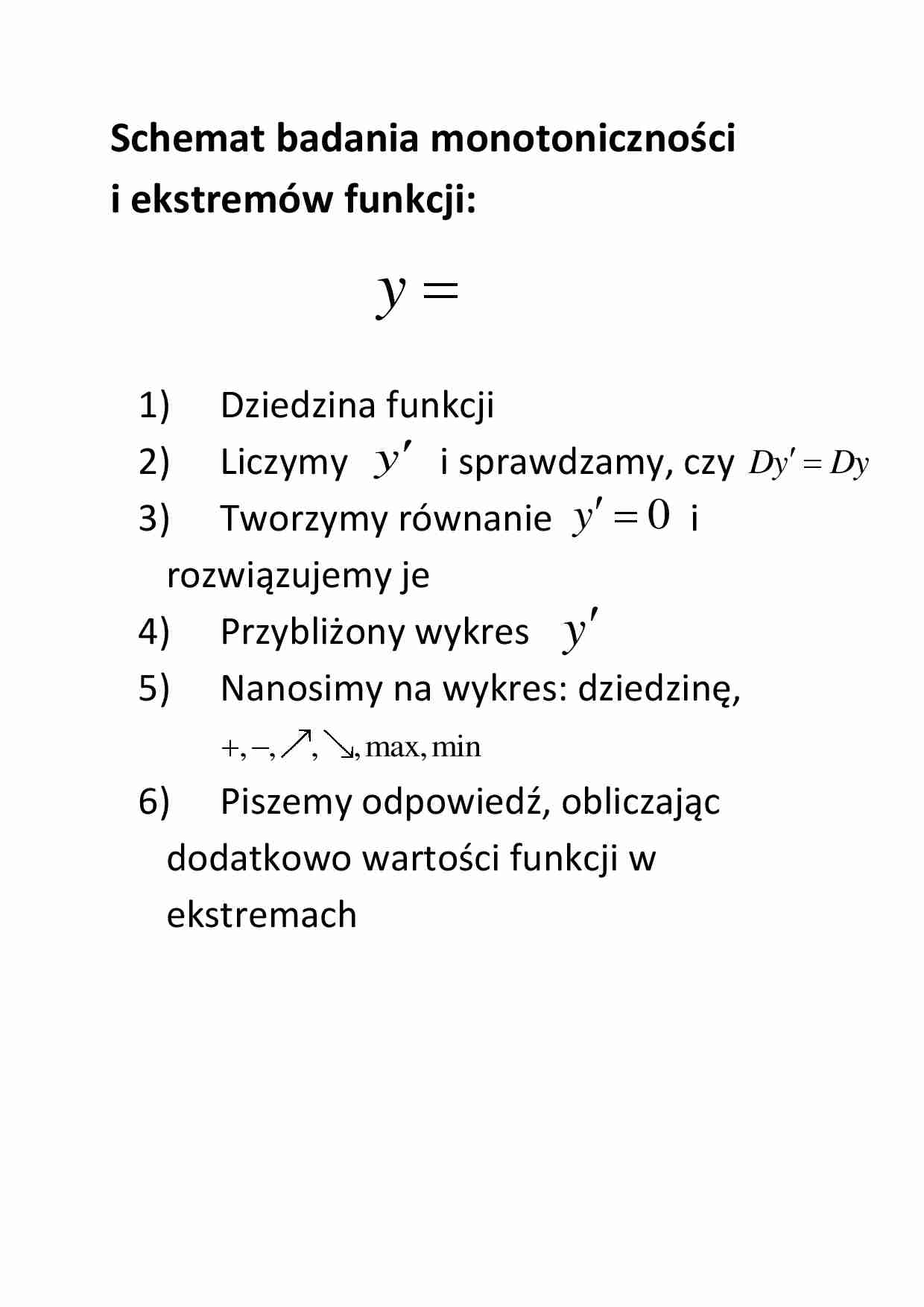 Monotoniczność, pochodne funkcji - wykład - strona 1