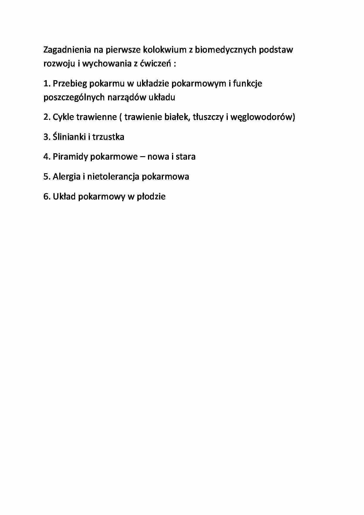 Biomedyczne podstawy rozwoju - zagadnienia egzaminacyjne - strona 1
