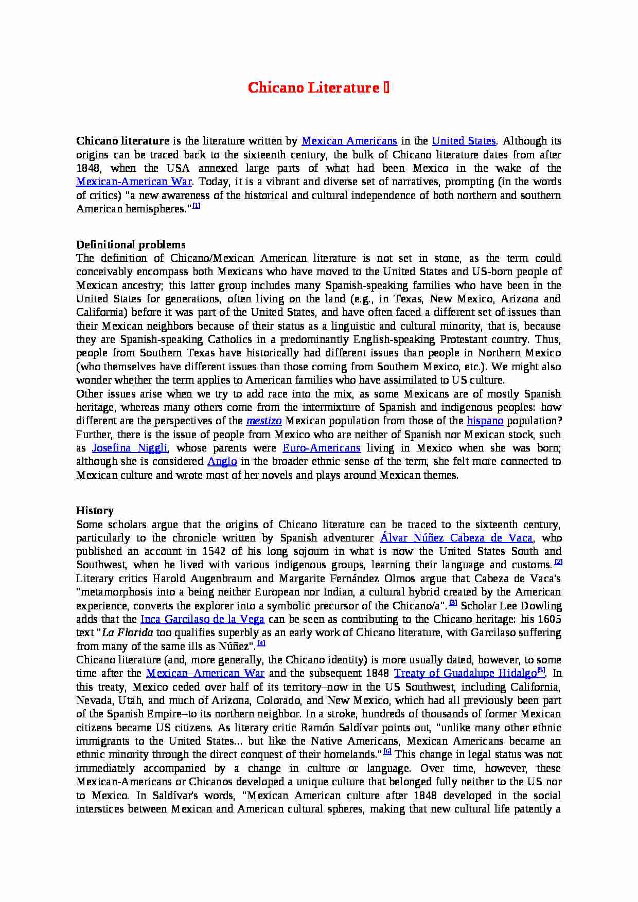 Chicano Literature-opracowanie - strona 1