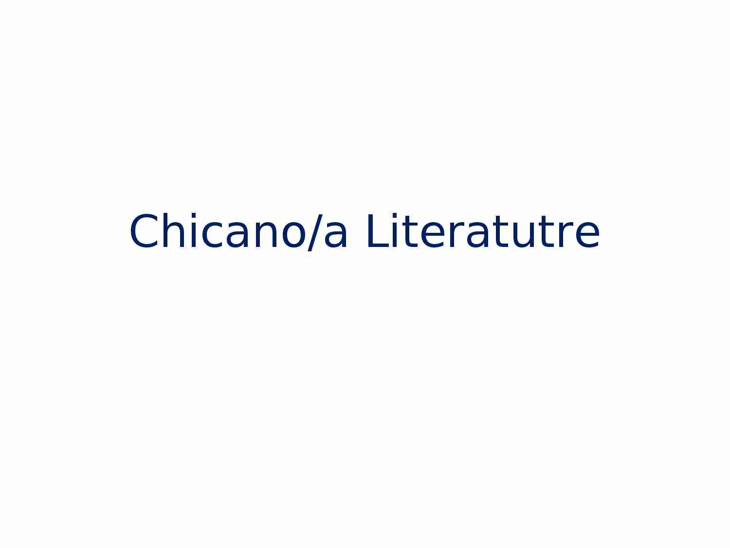 Chicano/a Literatutre - strona 1