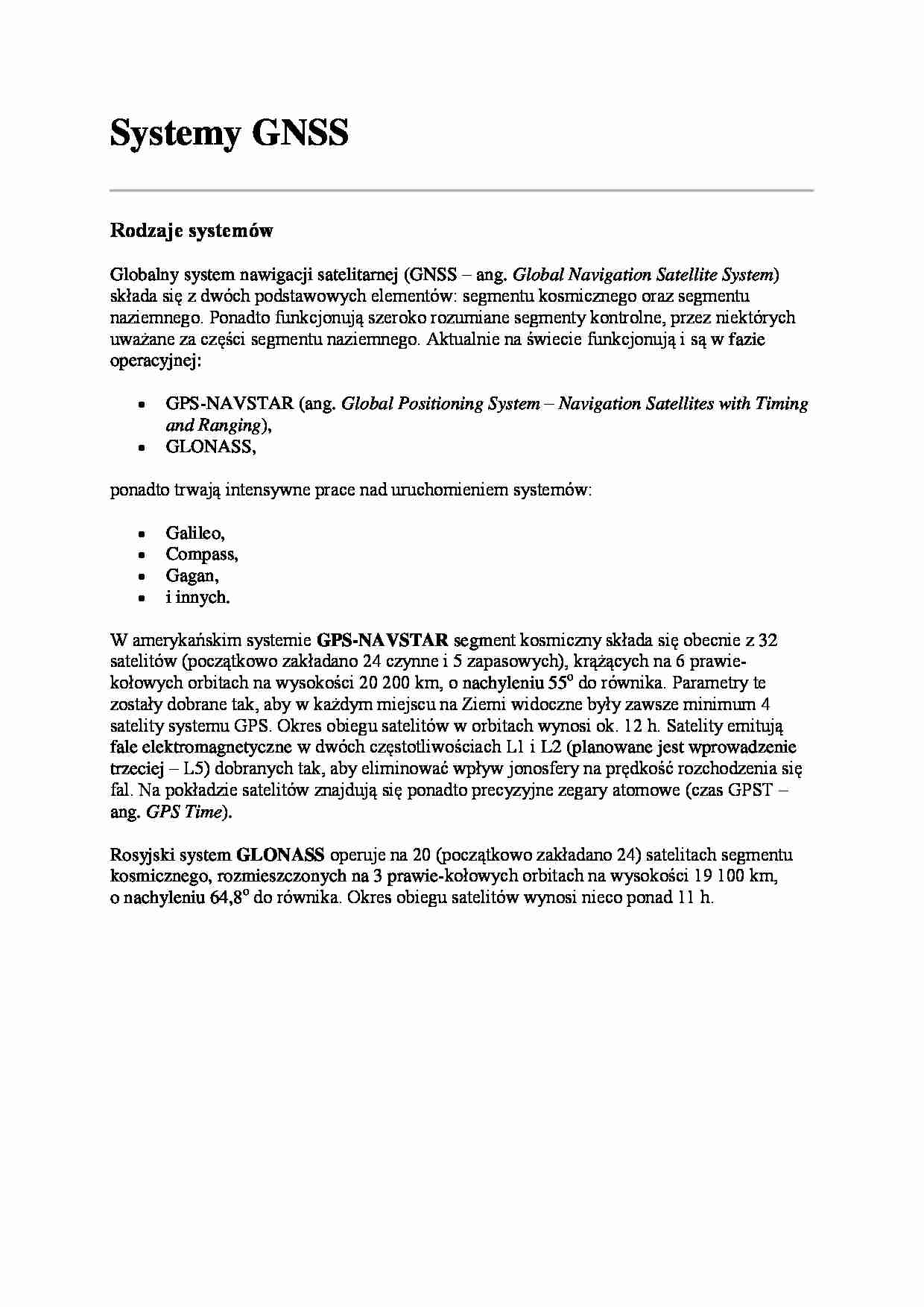Systemy GNSS-opracowanie - strona 1