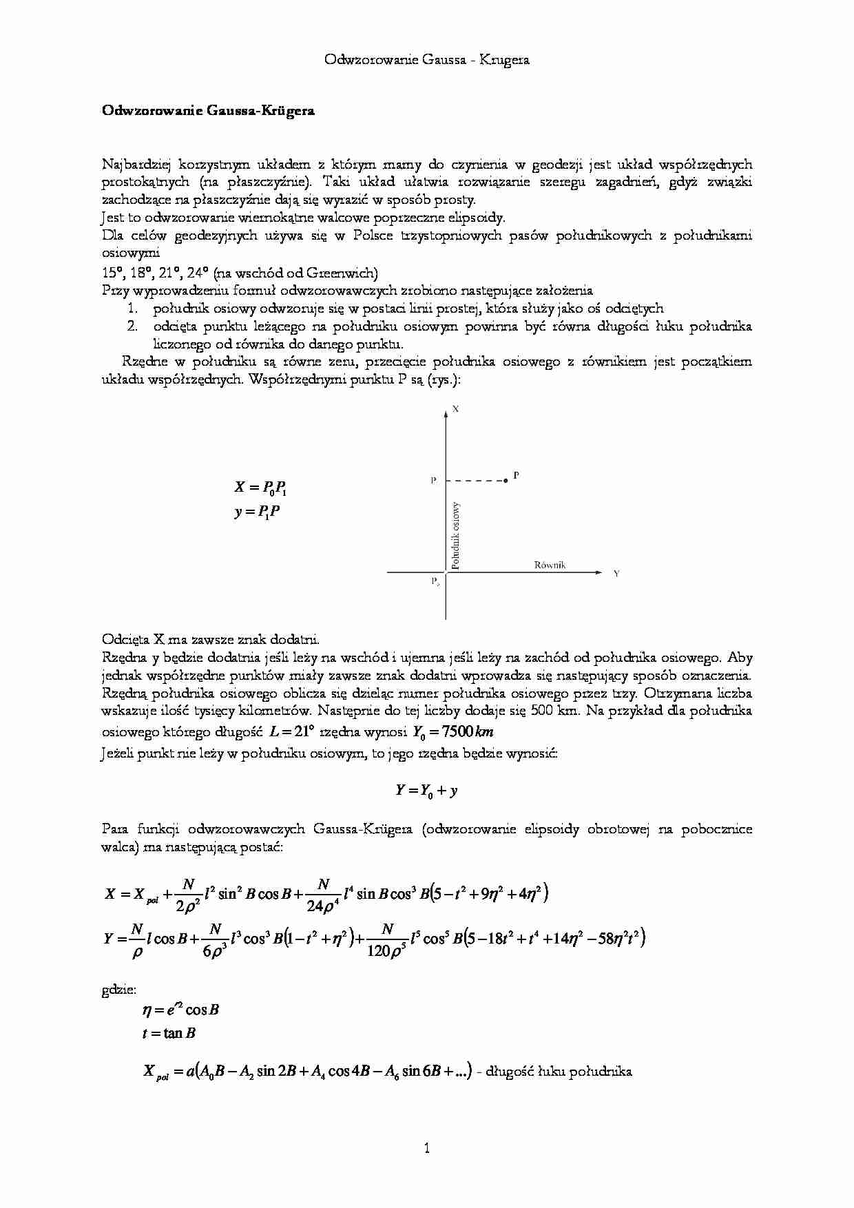 Gauss-Kruger - współrzędne - strona 1