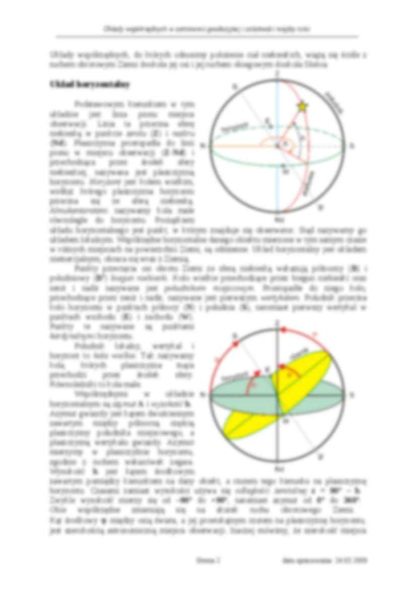 Układy współrzeędnych w astronomii geodezyjnej-opracowanie - strona 2