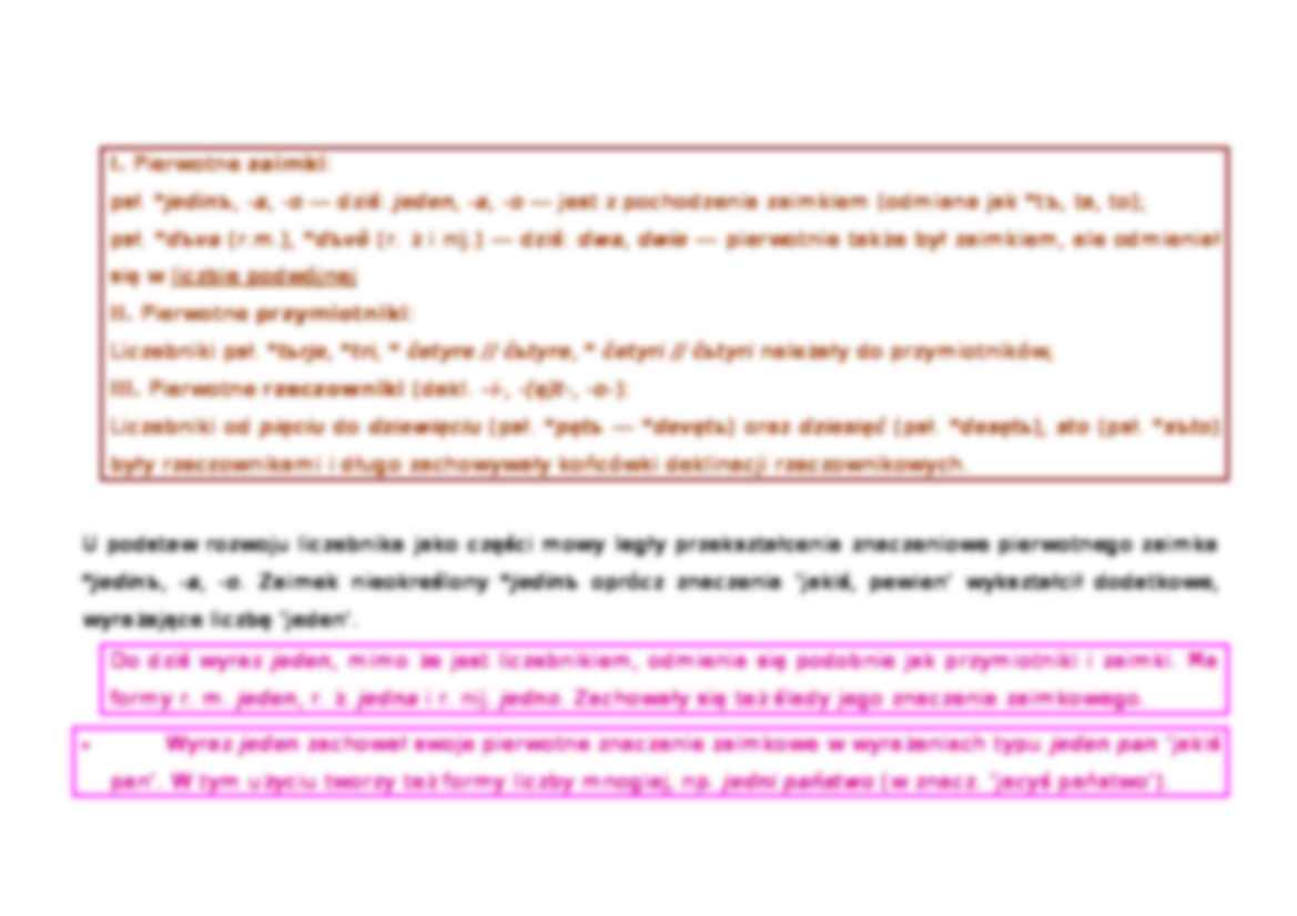 Kształtowanie się deklinacji liczebnika w języku polskim-opracowanie - Liczebniki  - strona 2