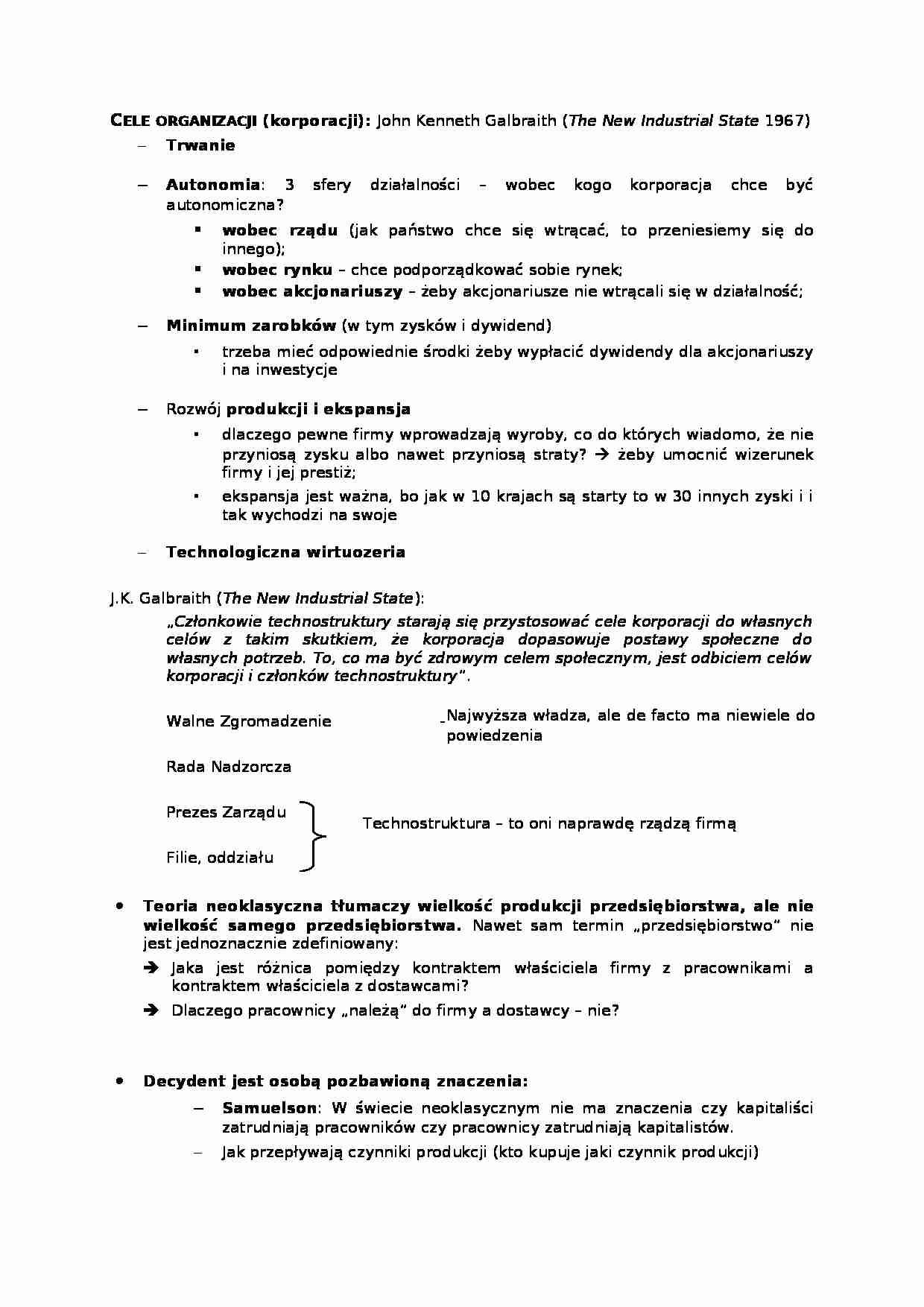 Cele organizacji - produkcja - strona 1