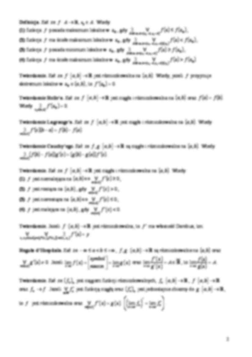 Rachunek różniczkowy funkcji jednej zmiennej - omówienie - strona 2