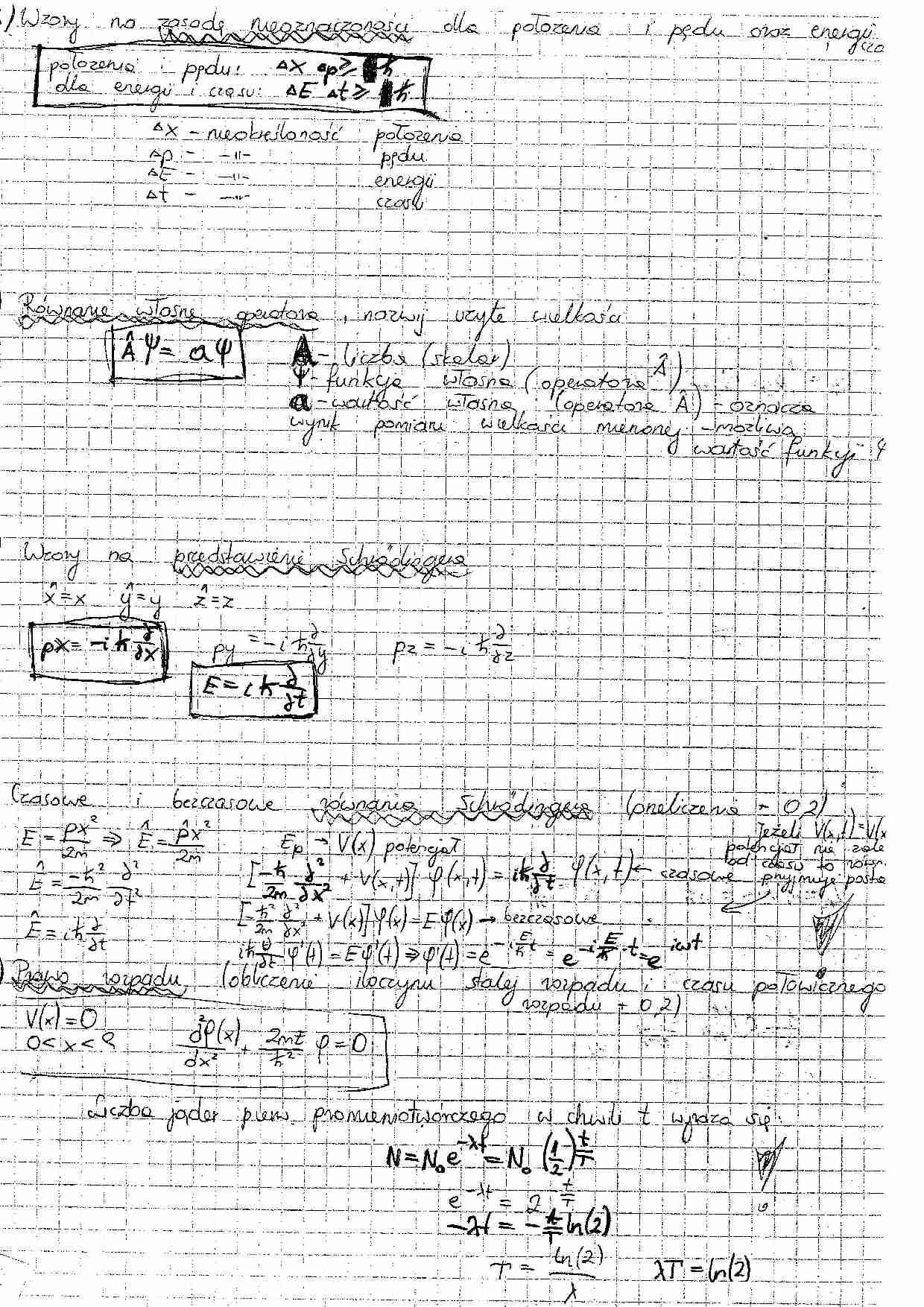 Mechanika kwantowa - odpowiedzi na egzamin - strona 1