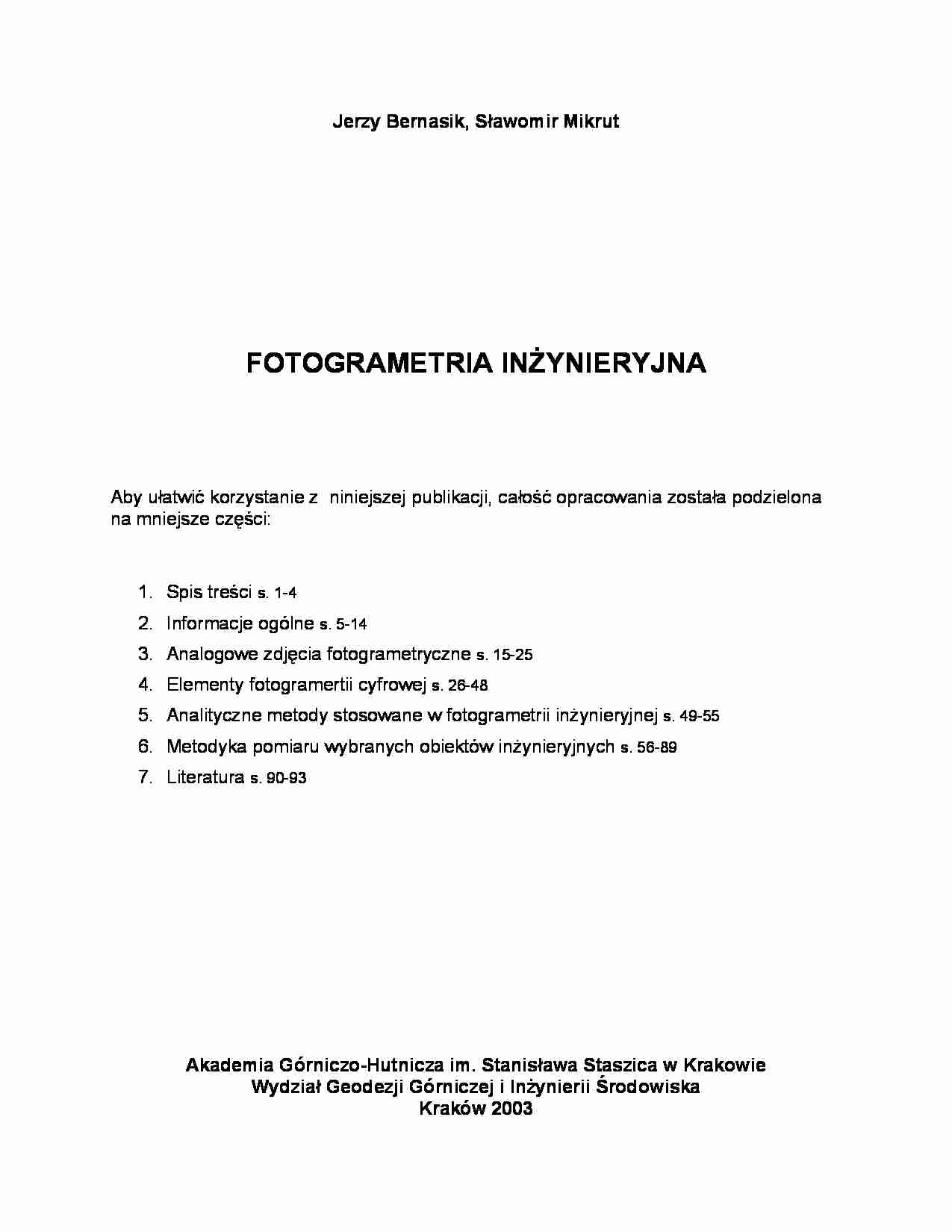 fotogrametria inżynieryjna wykład - strona 1