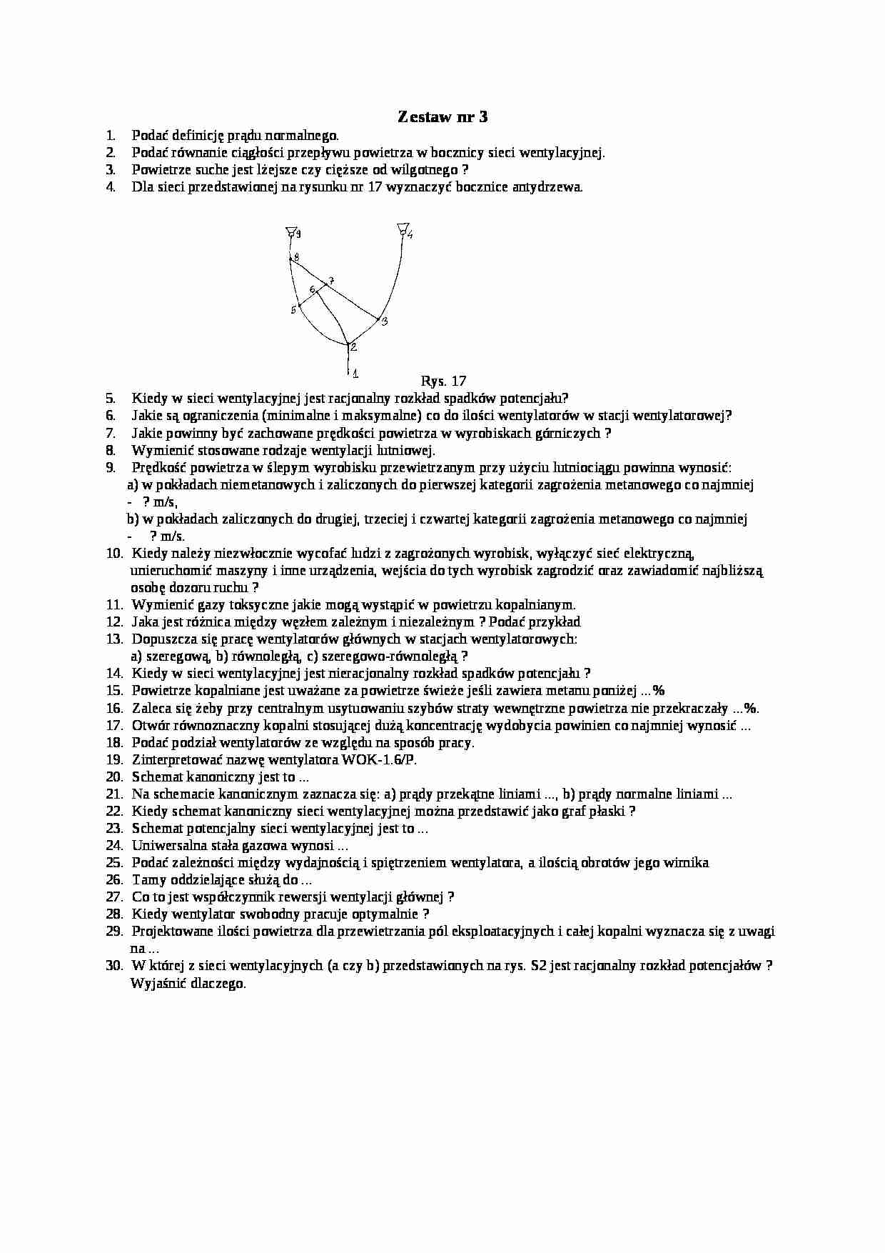 wentylacja kopalń - Test Zestaw III - strona 1