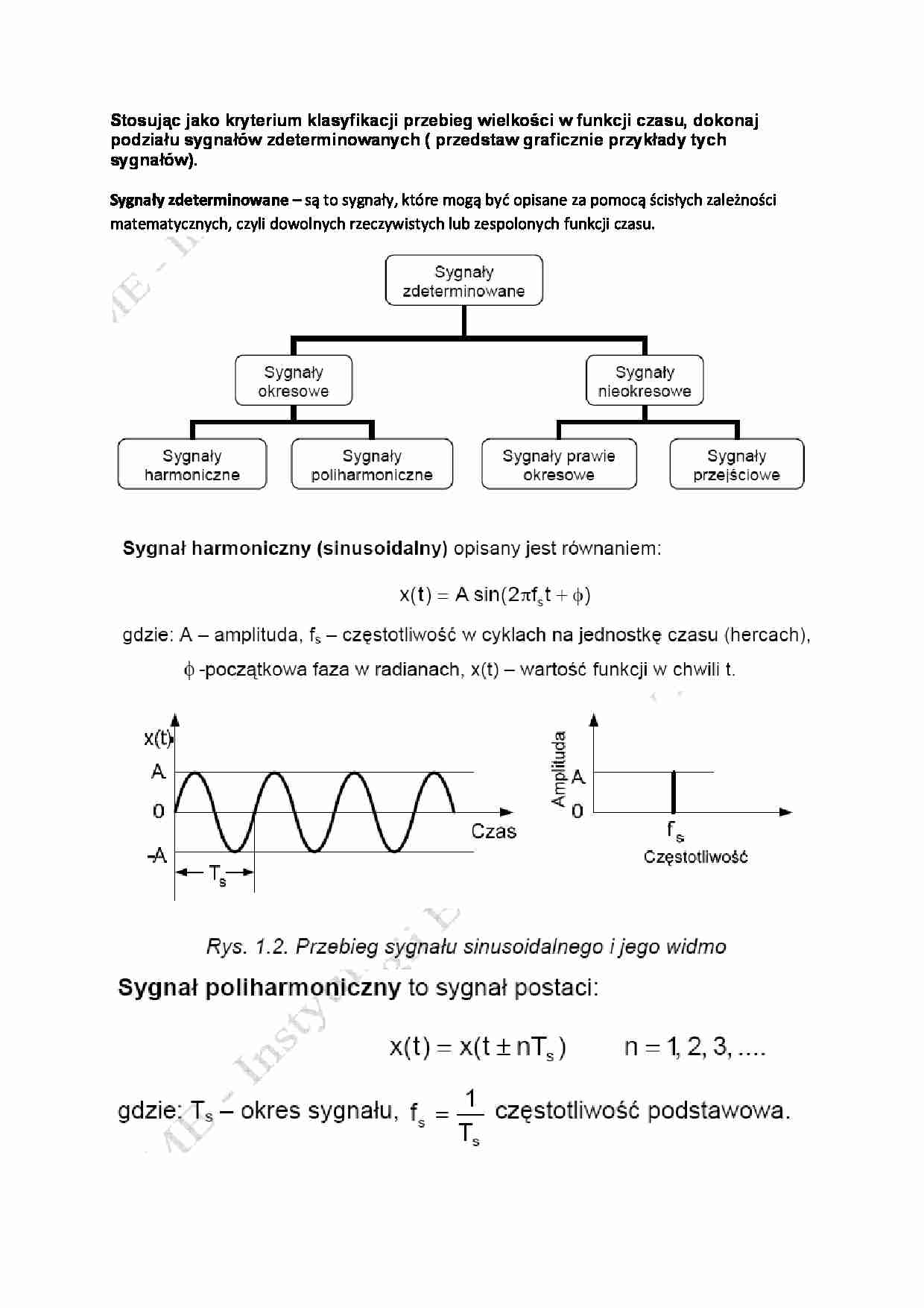 podział sygnałów zdeterminowanych - omówienie - strona 1