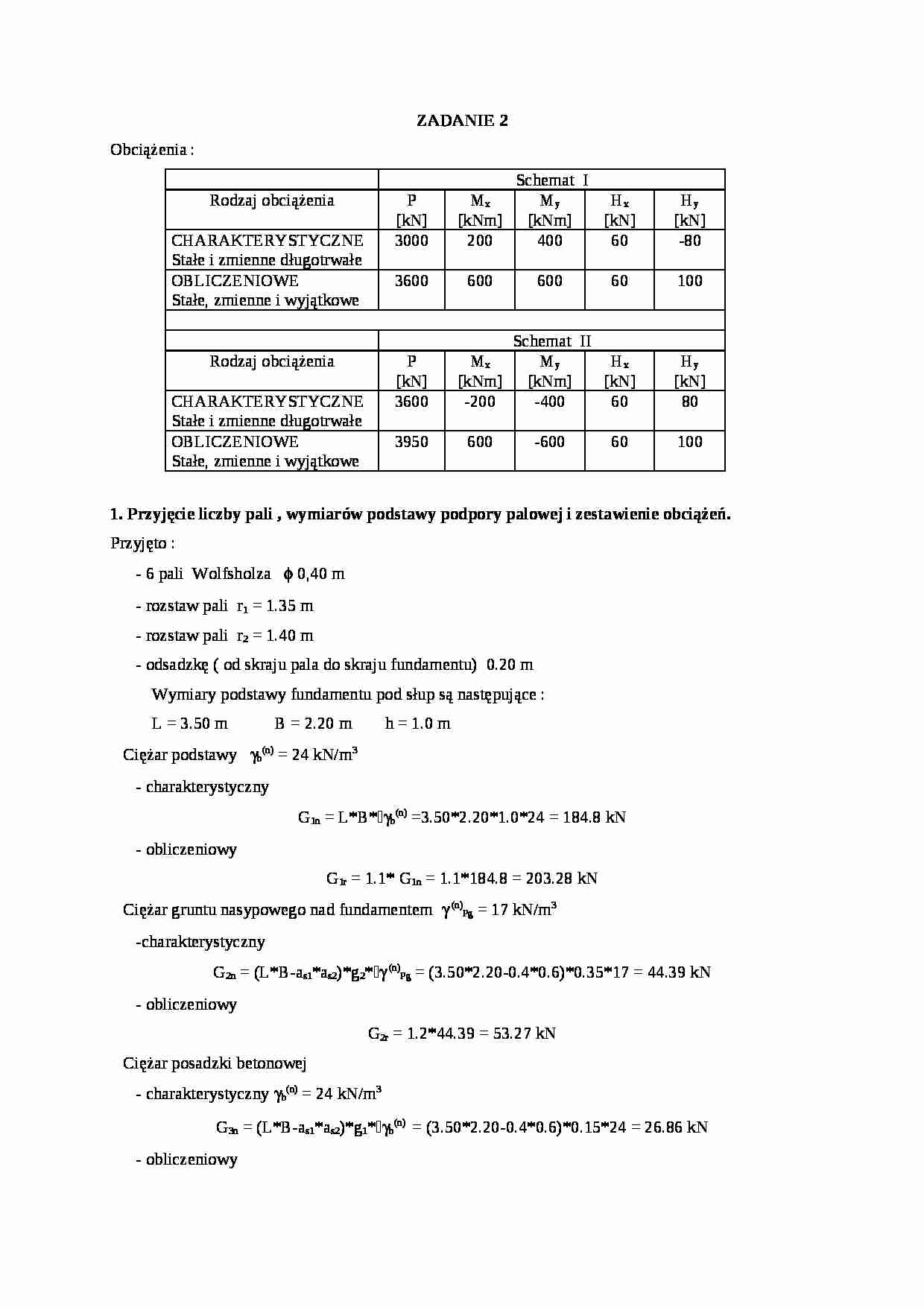 Obliczenia dla fundamentu palowego - strona 1