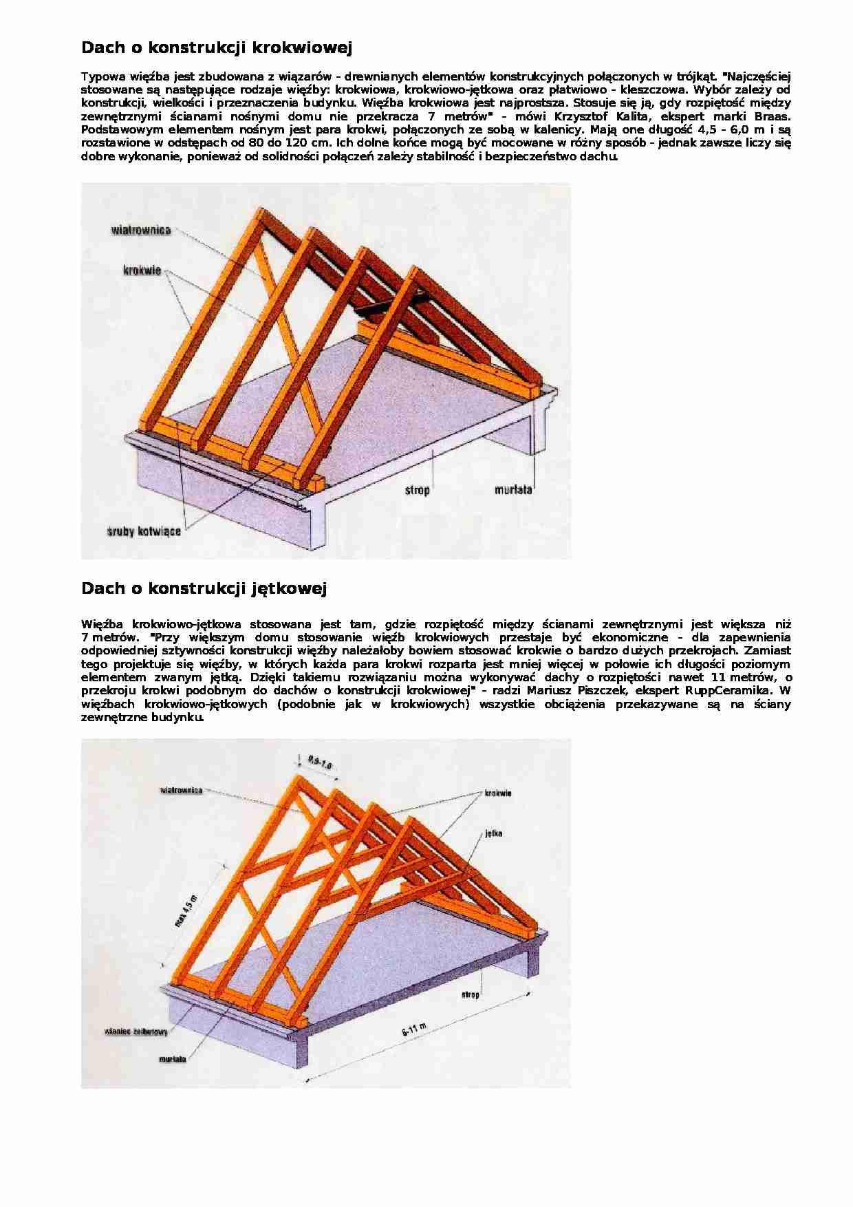 Dachy - konstrukcje - omówienie - strona 1