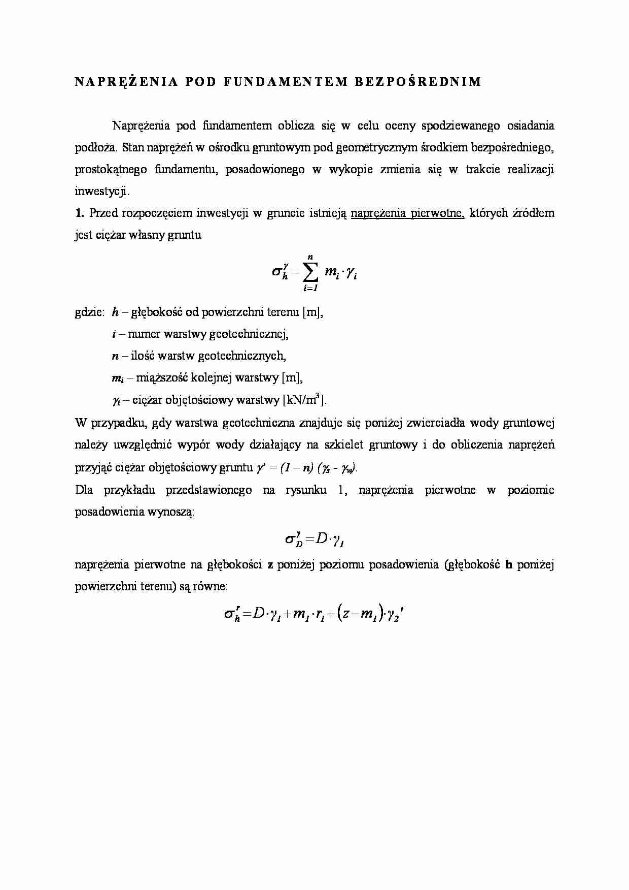 Naprężenia pod fundamentem - omówienie - strona 1