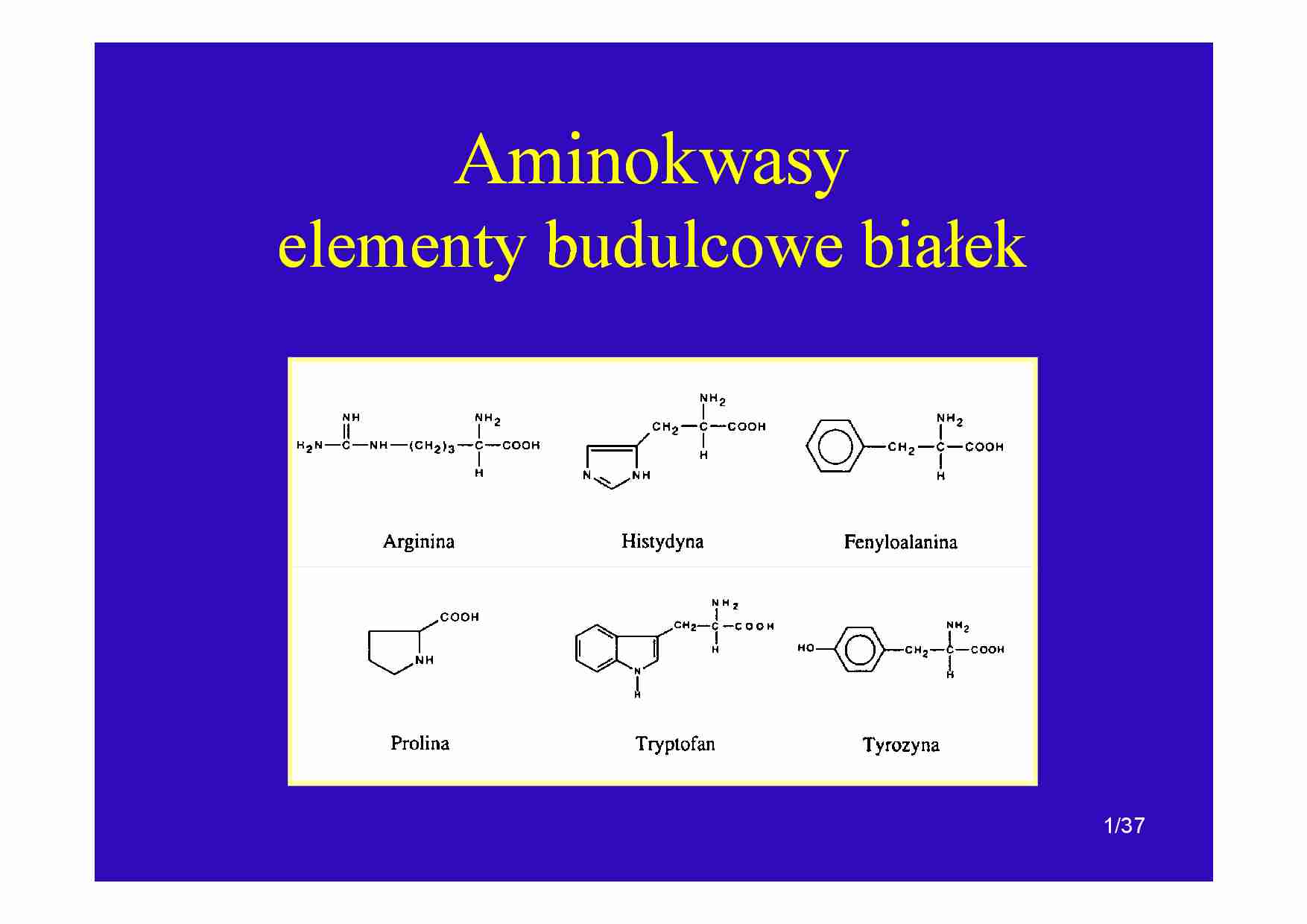 Aminokwasy-elementy budulcowe bialek - strona 1