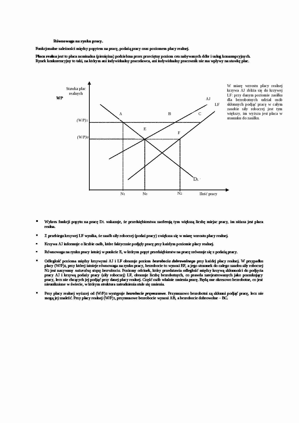 Równowaga na rynku pracy- opracowanie - strona 1