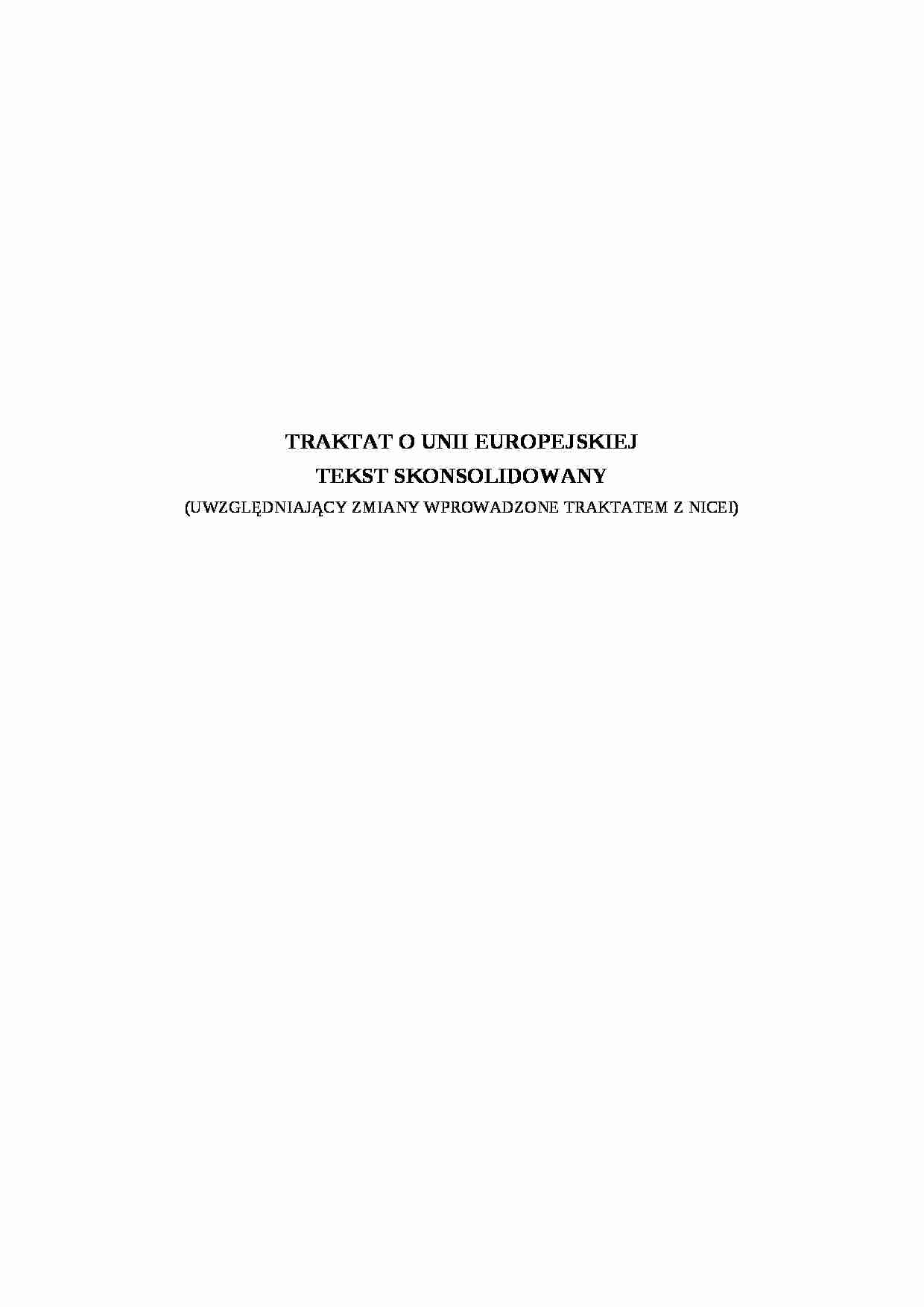 Traktat UE skonsolidowany - wykład - strona 1