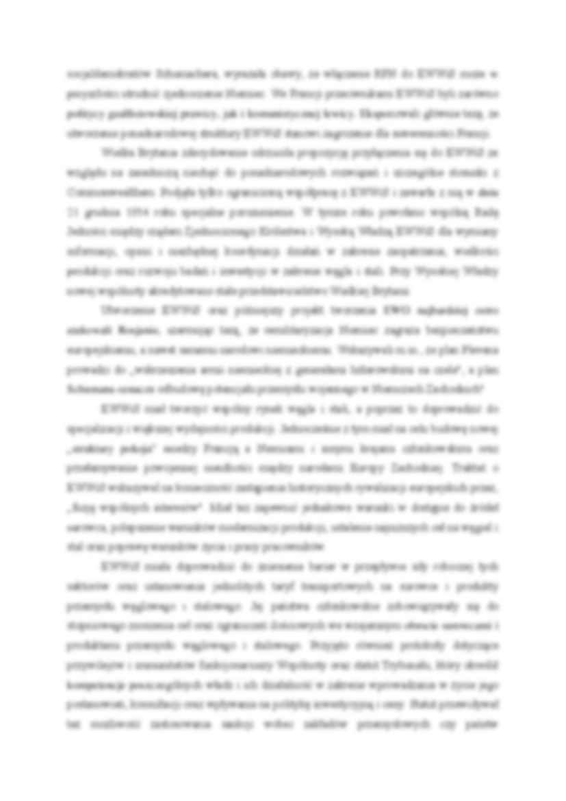 Powstanie Europejskiej Wspólnoty Węgla i Stali - wykład - strona 2