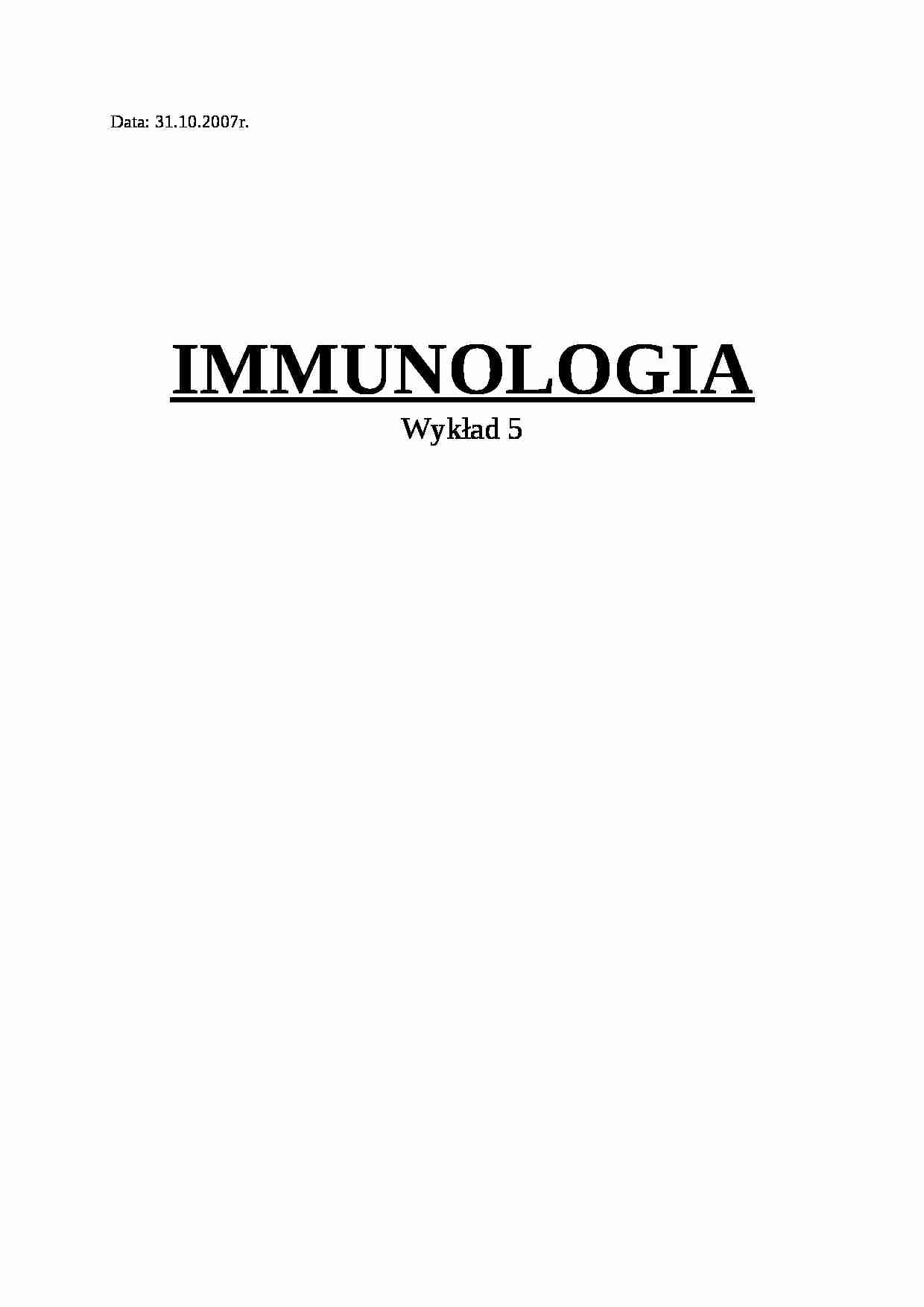 Immunologia - wykład 5 - strona 1