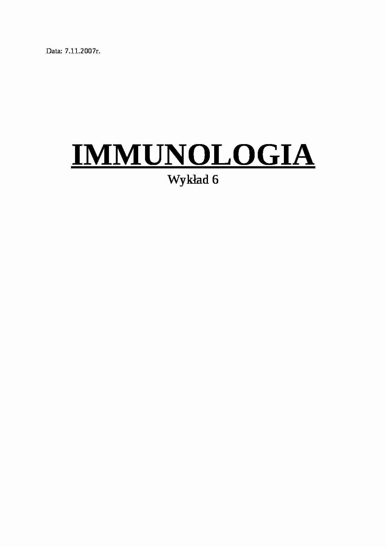 Immunologia - wykład 6 - strona 1
