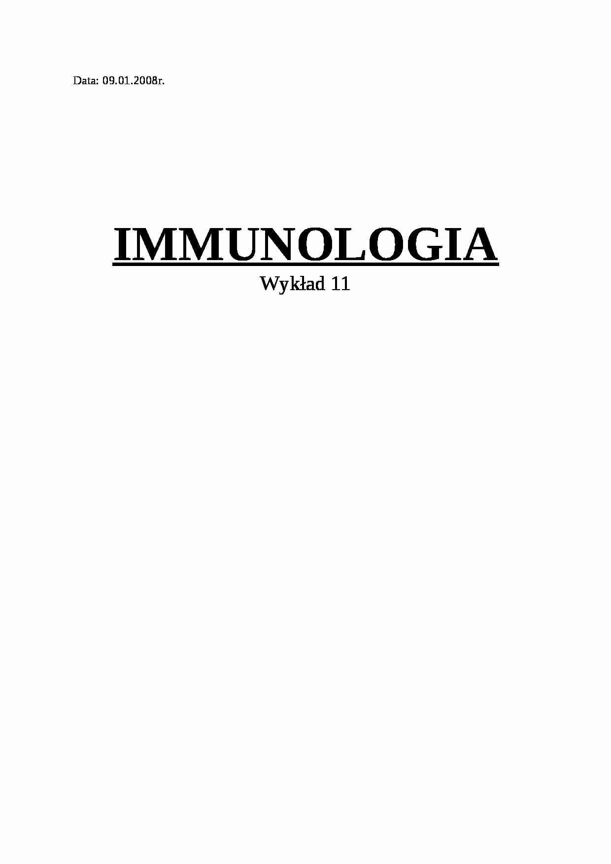 Immunologia - wykład 11 - strona 1