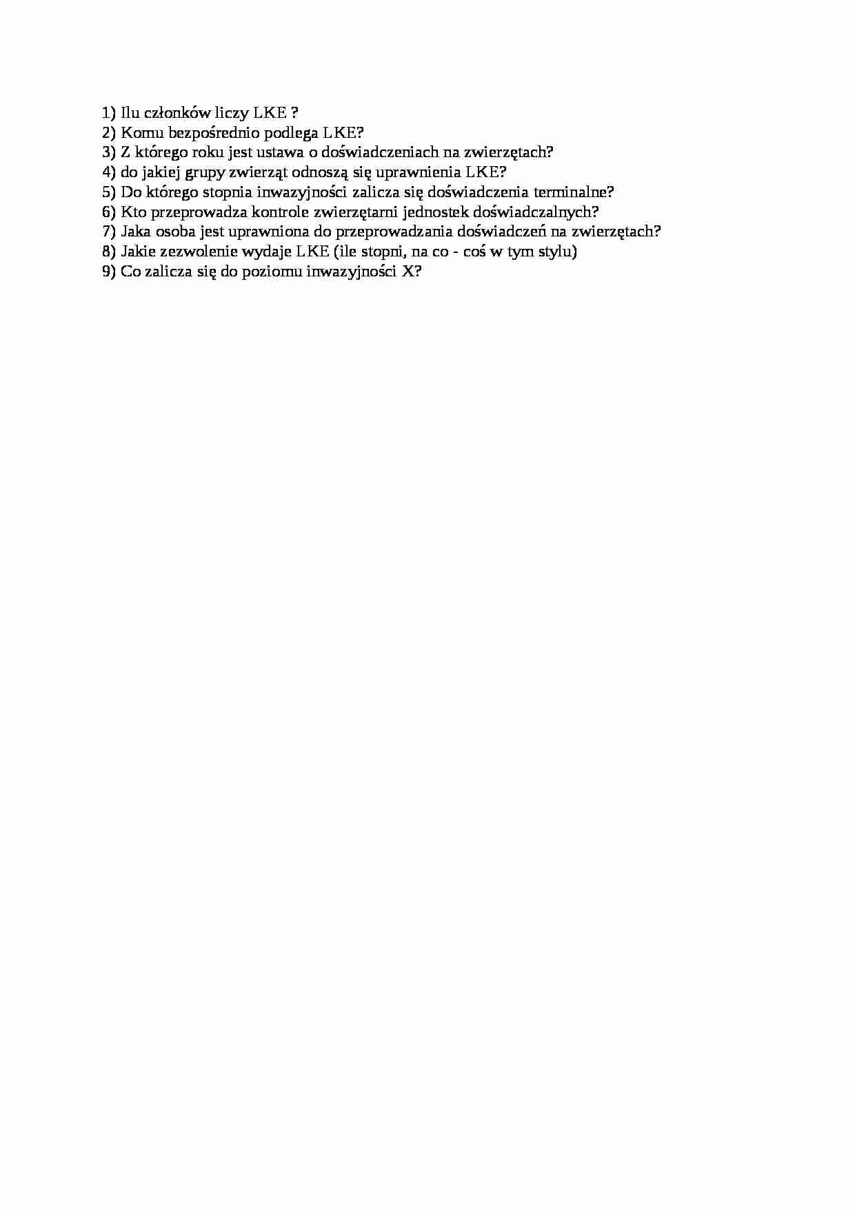 Pytania na egzamin - LKE - strona 1