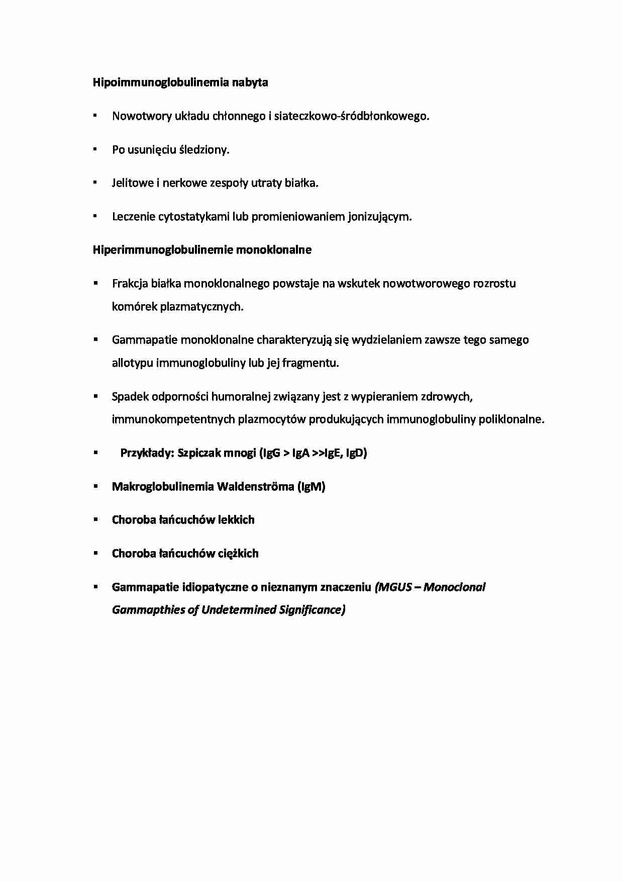 Hipoimmunoglobulinemia - strona 1