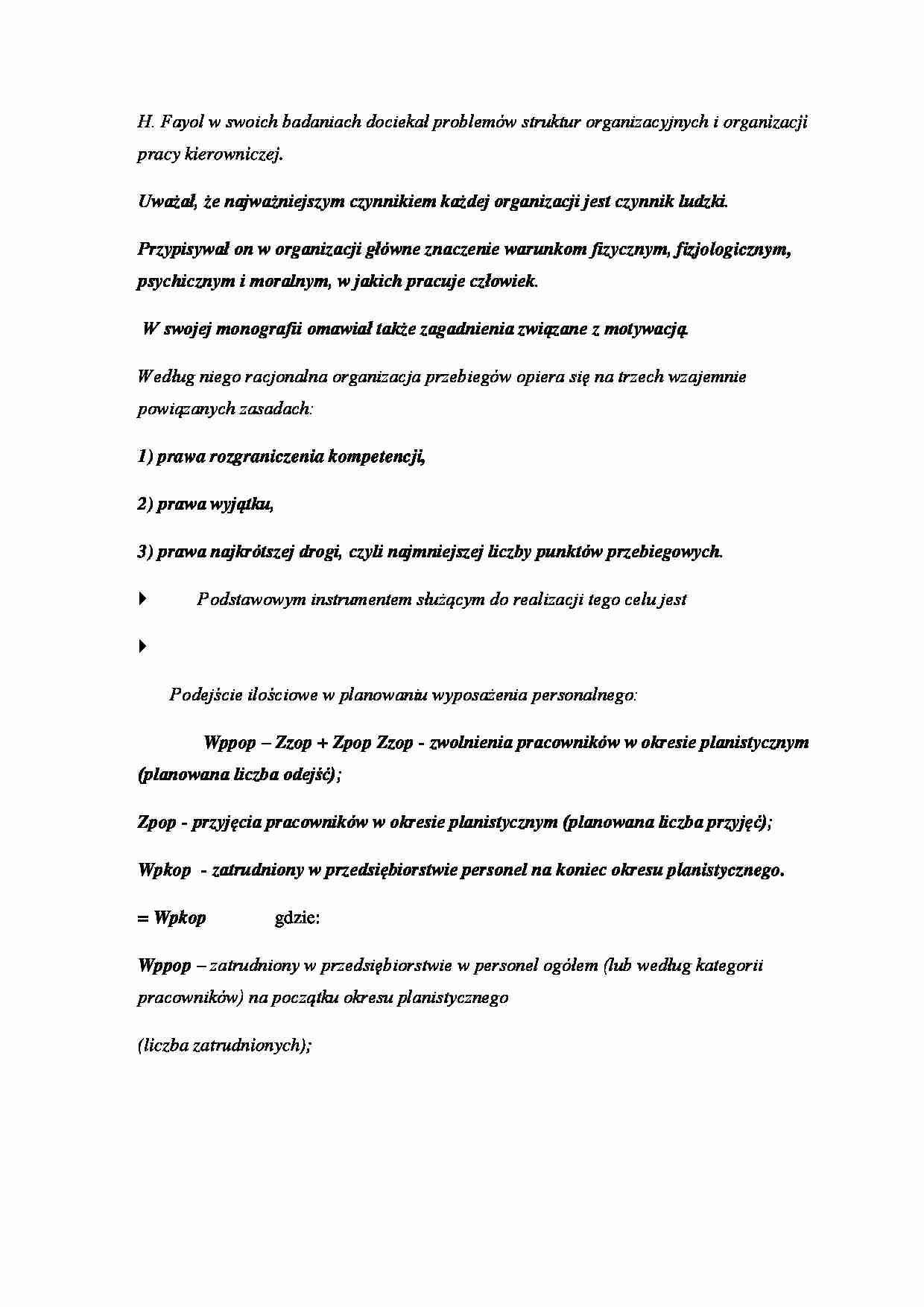 H. Fayol - struktury organizacyjne - strona 1