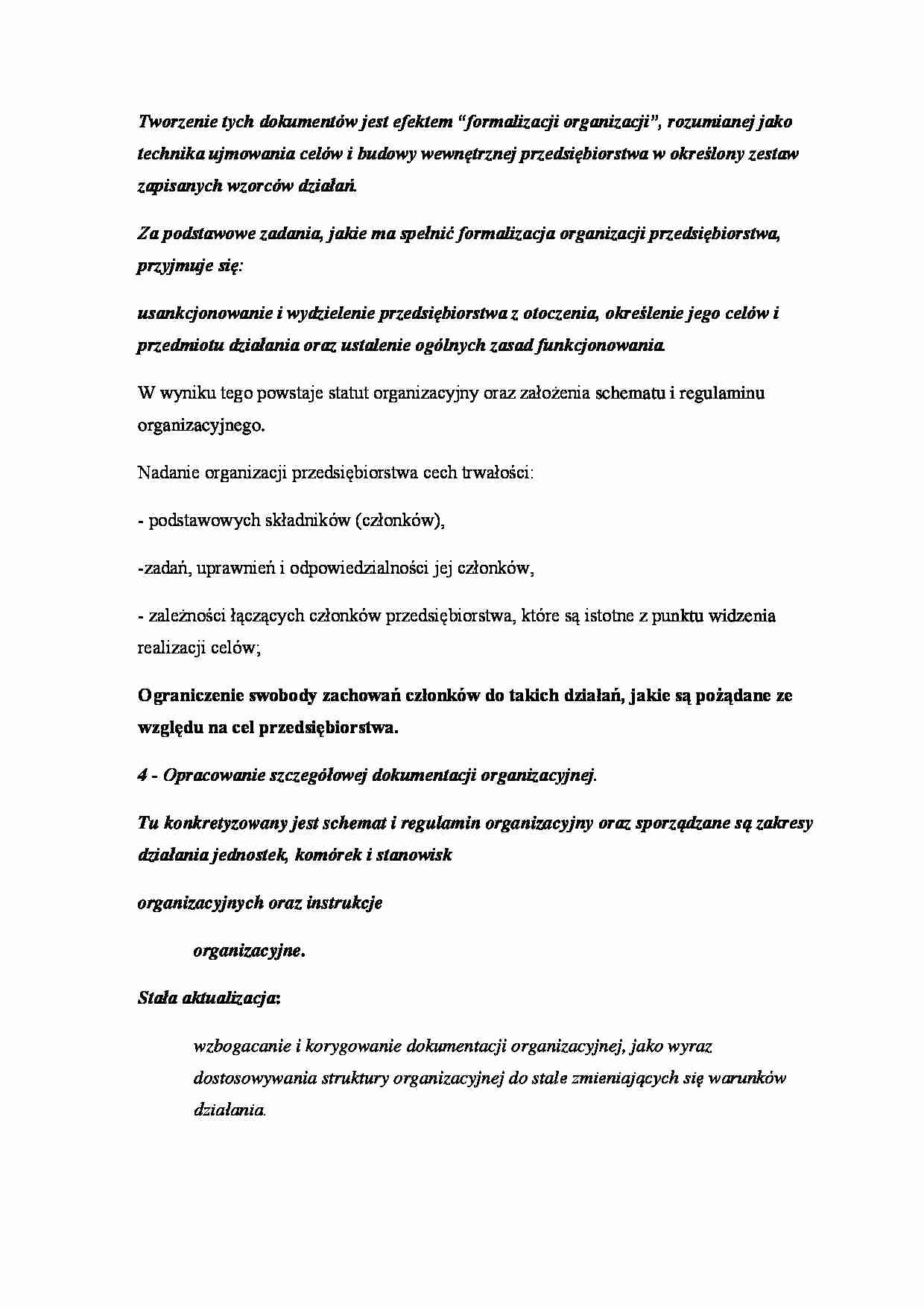 Formalizacja organizacji - strona 1