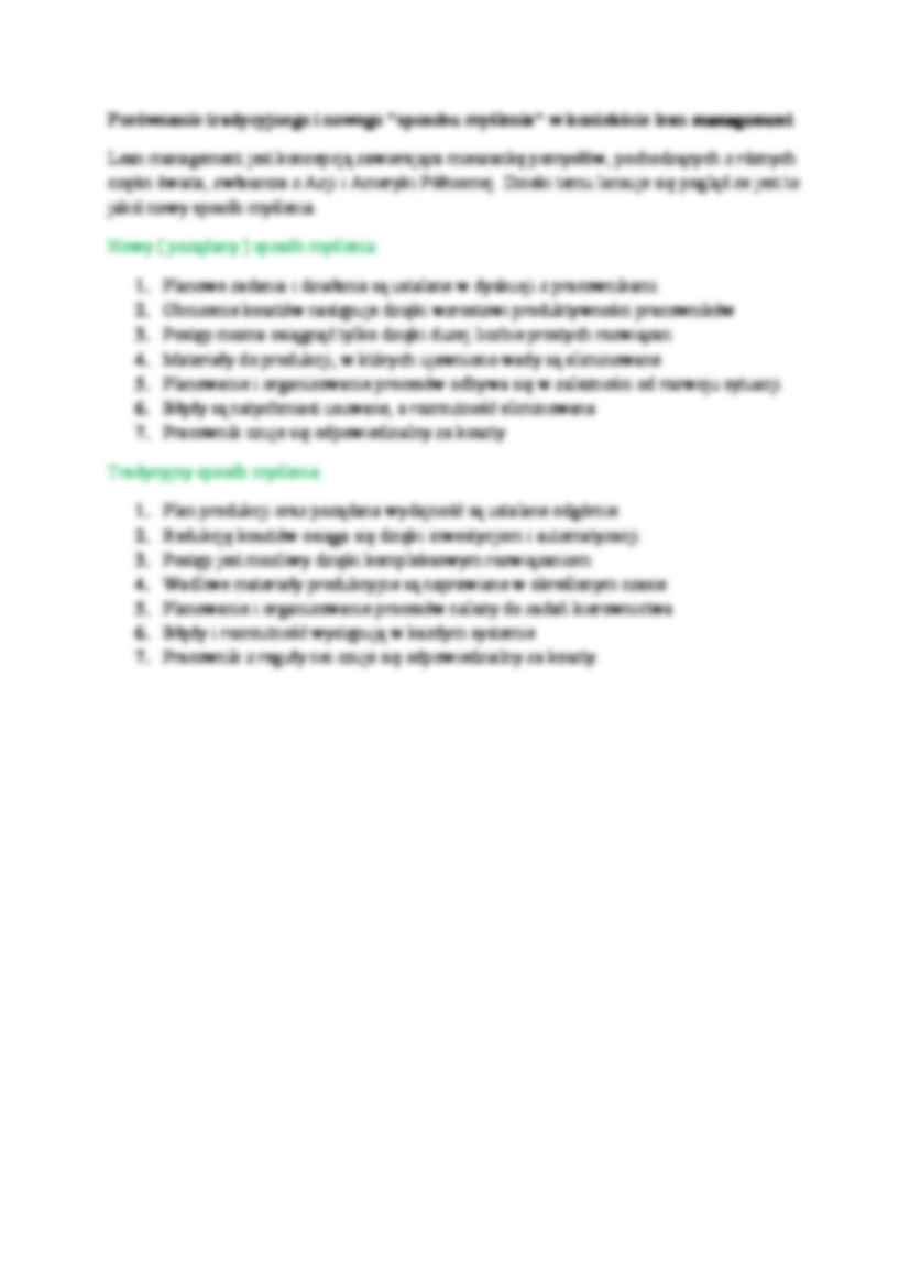 Koncepcje zarządzania - Lean management- wykłady MWSE - strona 3
