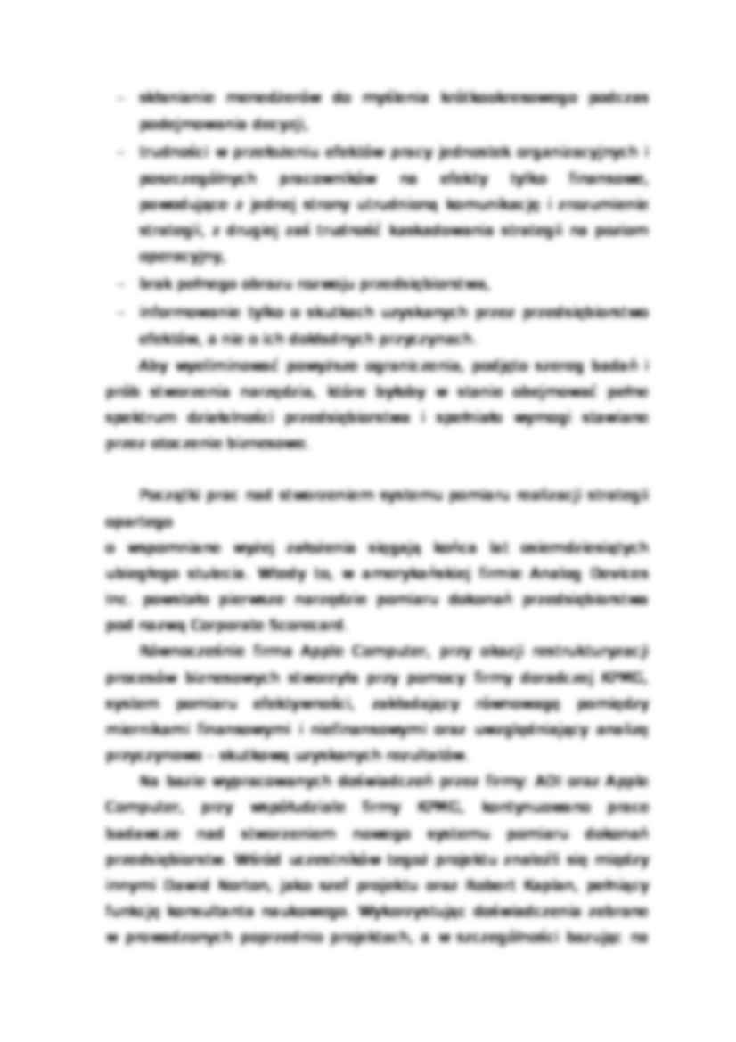 Zarządzanie strategiczne - BSC - referat, MWSE - strona 2