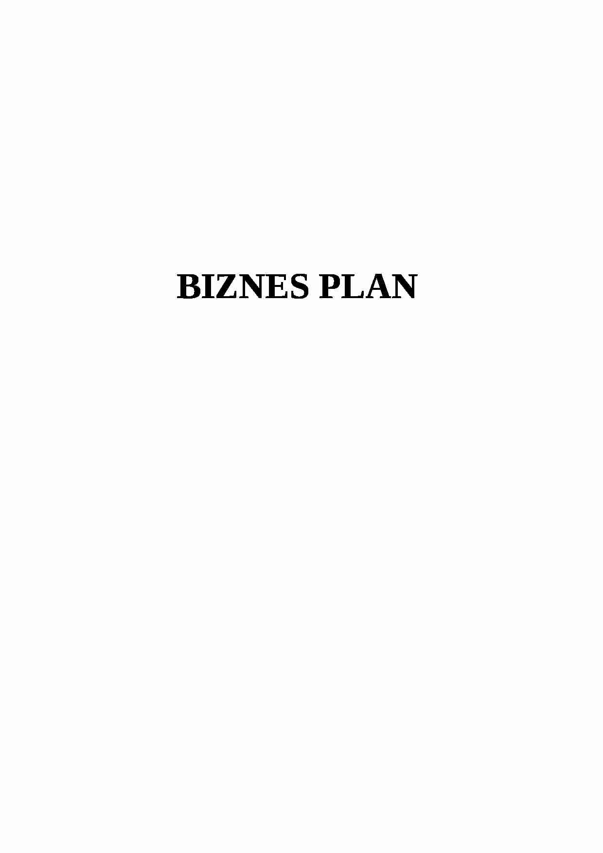 Biznes plan - wykłady MWSE - strona 1