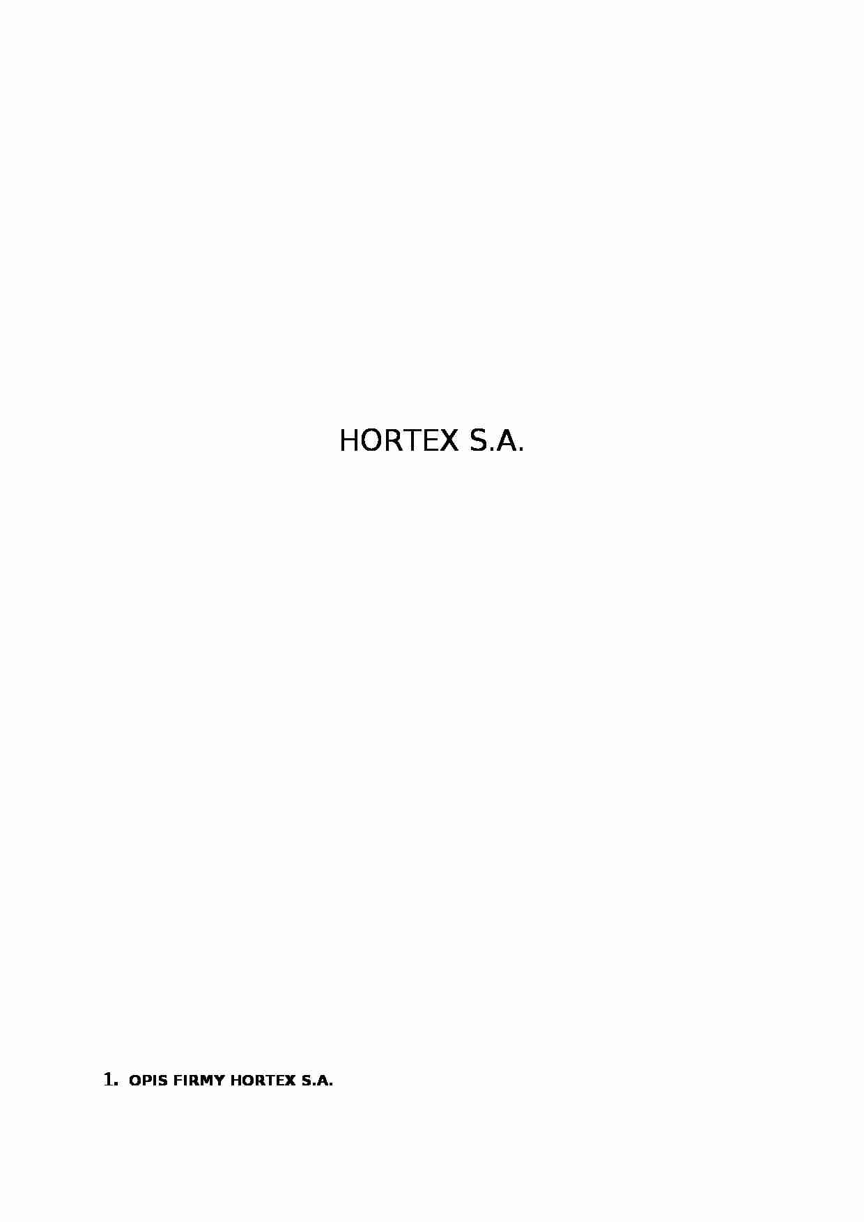 Wykład - Analiza Hortex SA - strona 1