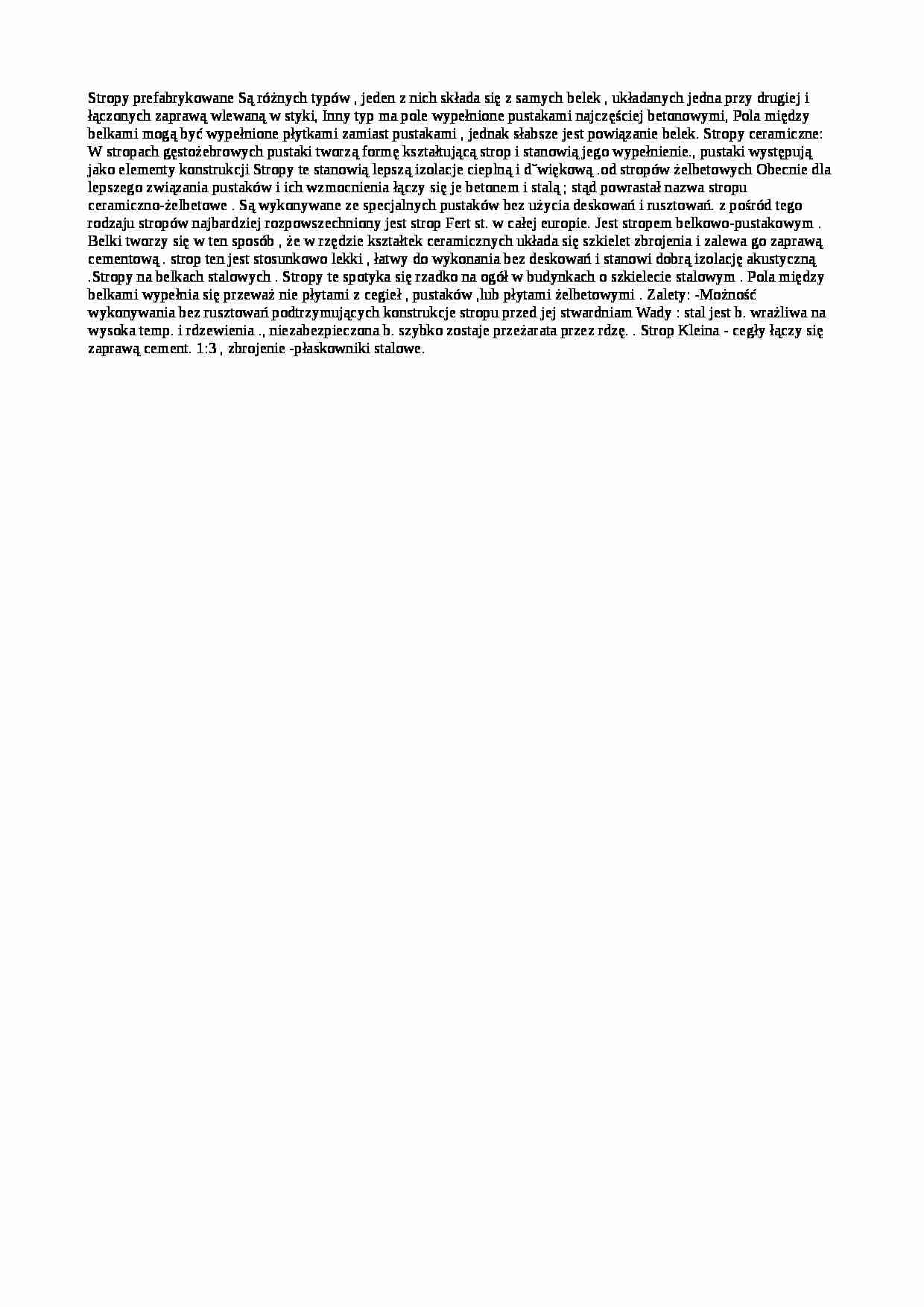 Stropy prefabrykowane-opracowanie - strona 1
