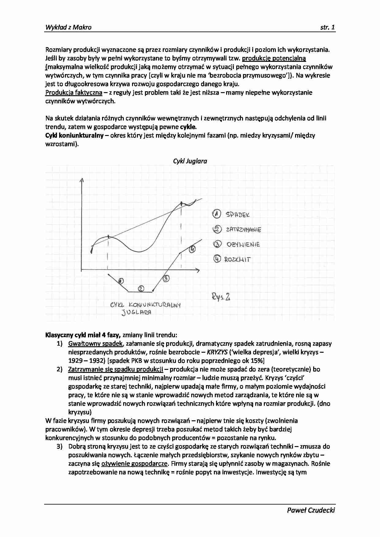 Makroekonomia - Produkcja WYKŁAD - strona 1